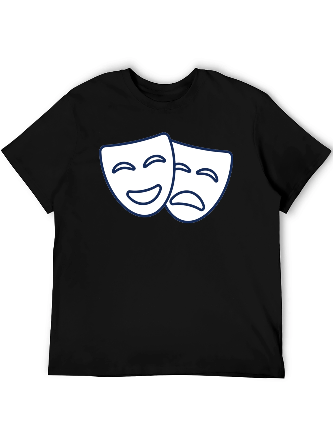 Comedy Tragedy Masks Graphic T-Shirt - Black