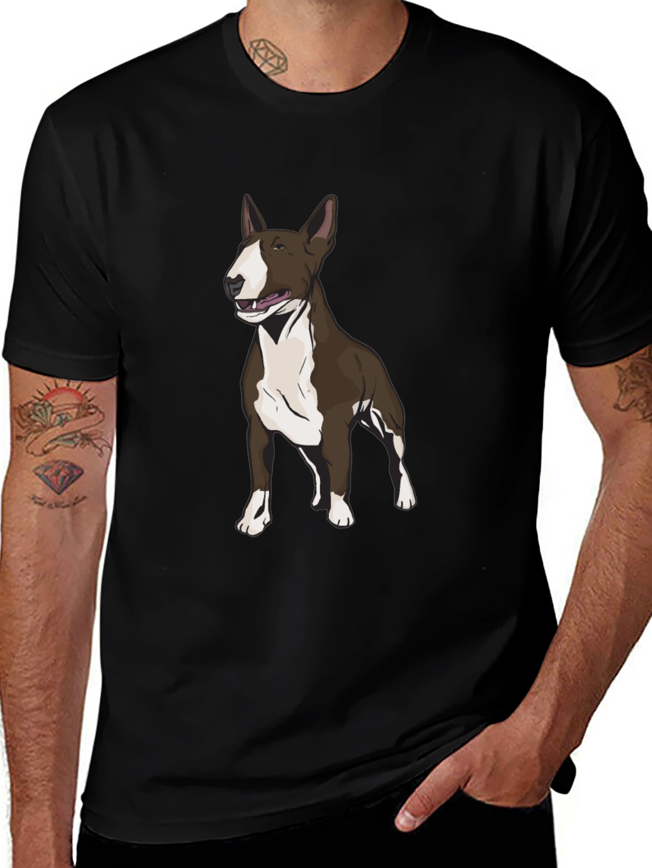Bull Terrier Graphic Tee - Mens Black T-Shirt