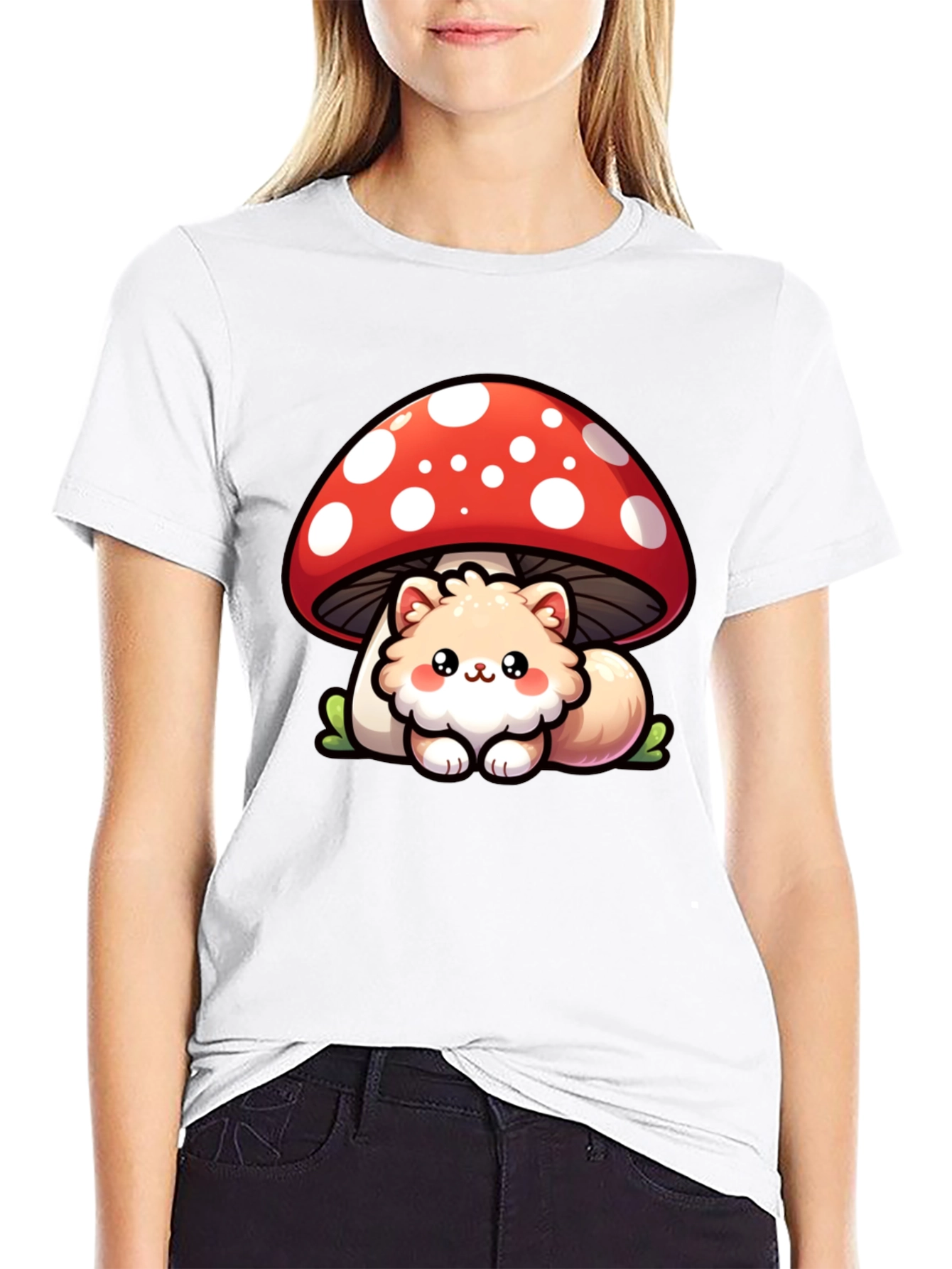 Cute Mushroom Cat T-Shirt - Fun Graphic Tee