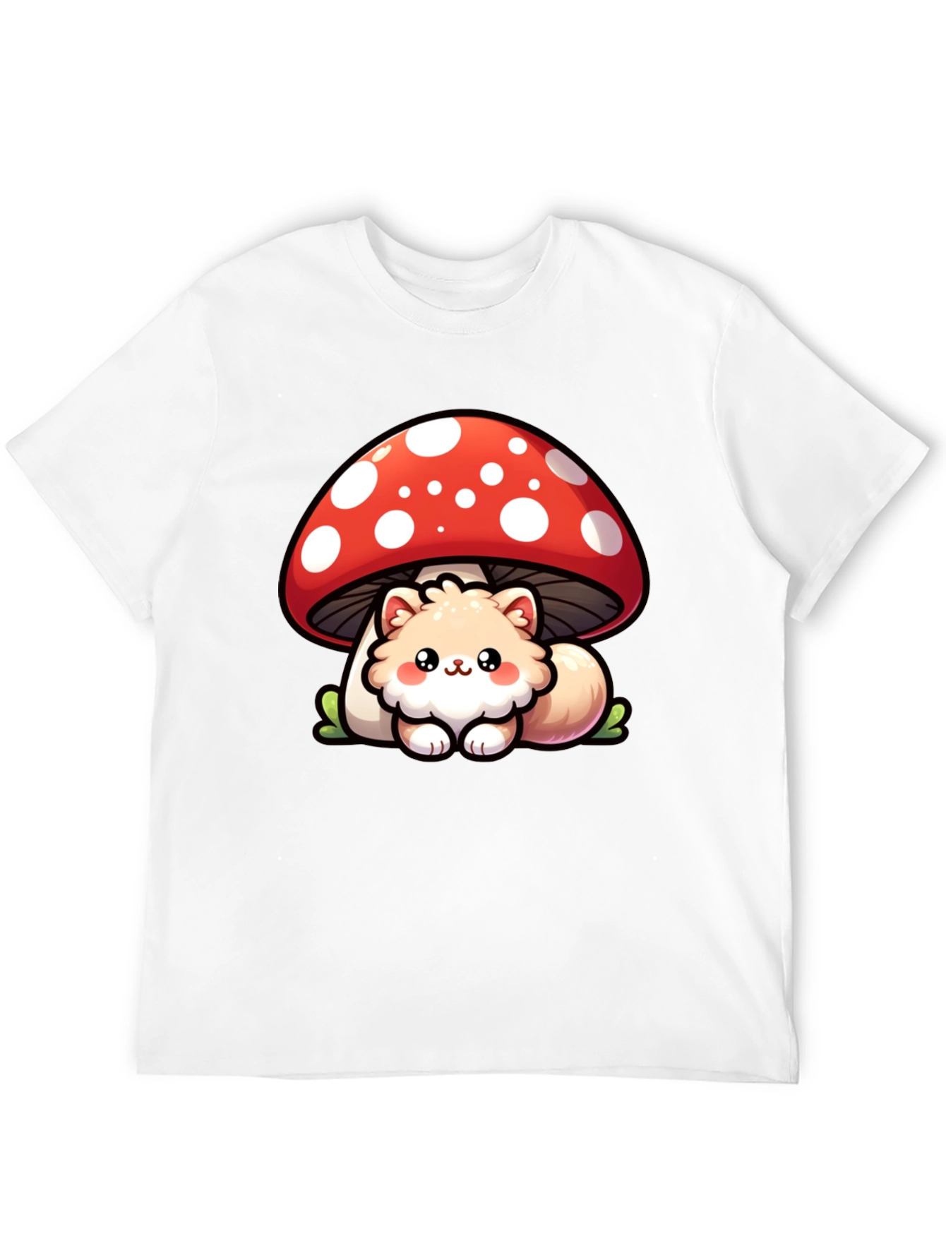 Cute Mushroom Cat T-Shirt - Fun Graphic Tee