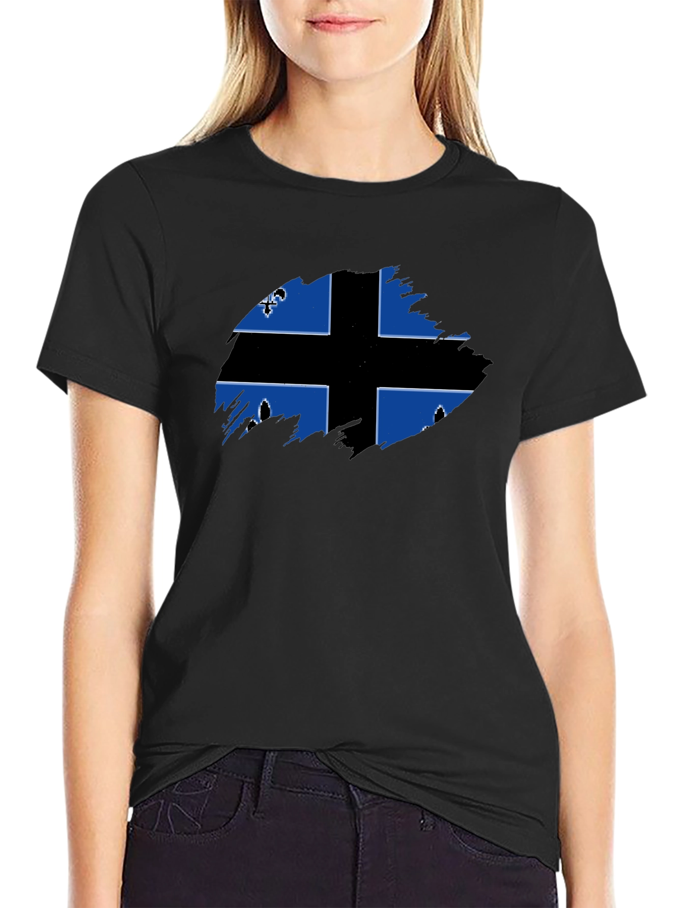 Quebec Flag T-Shirt - Black Graphic Tee