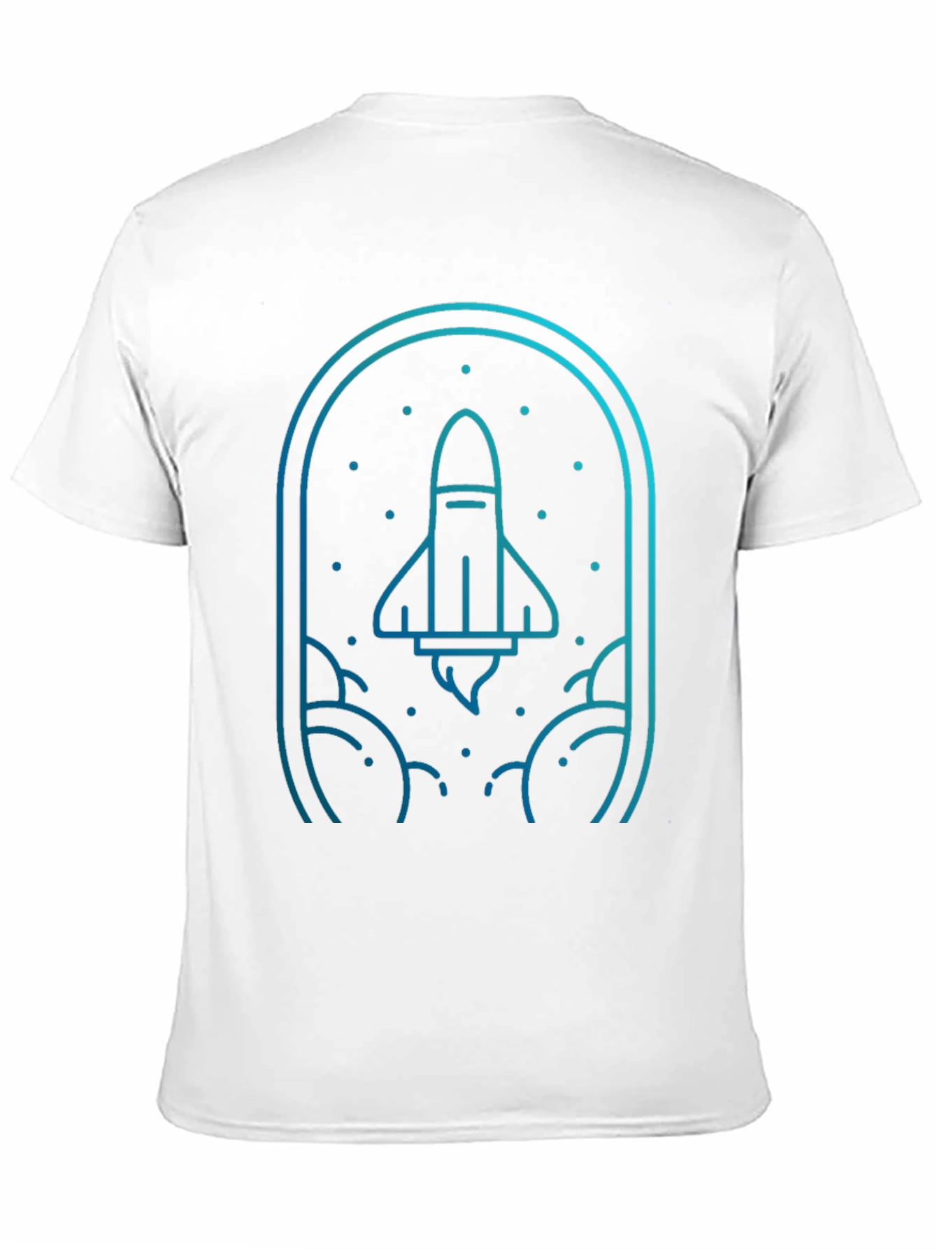 Rocket Launch Graphic Tee - Black Cotton Blend T-Shirt