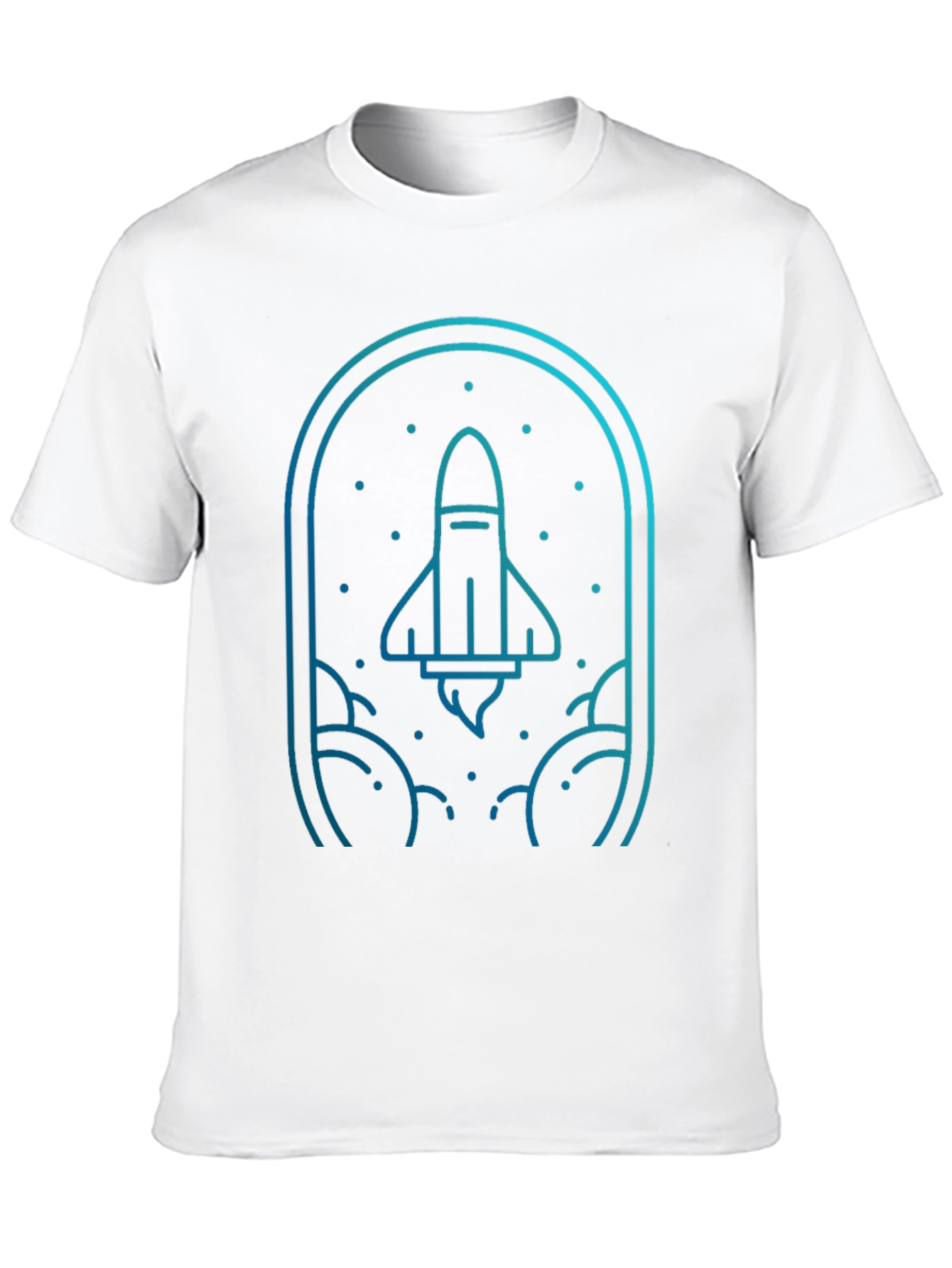 Rocket Launch Graphic Tee - Black Cotton Blend T-Shirt