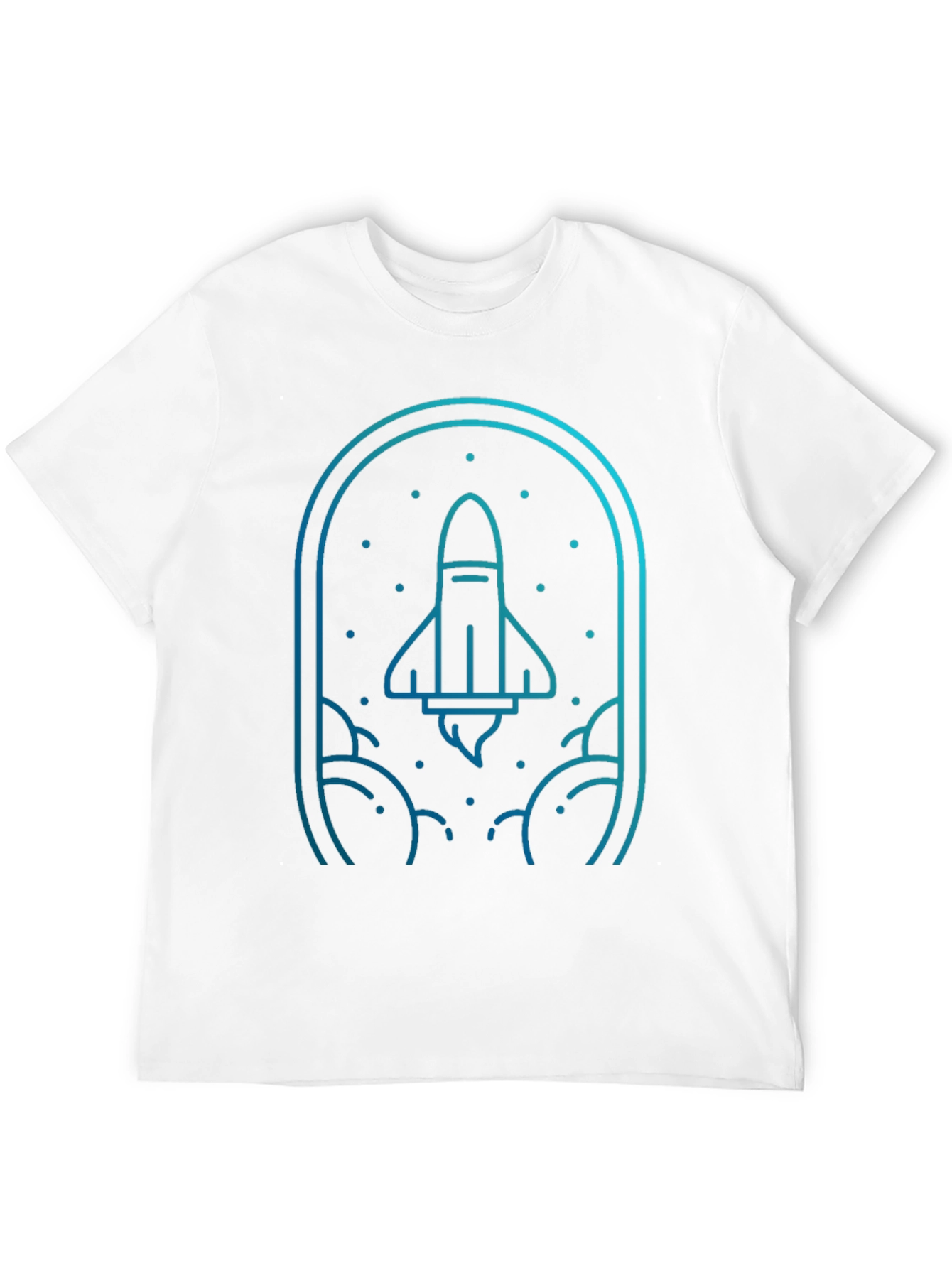 Rocket Launch Graphic Tee - Black Cotton Blend T-Shirt