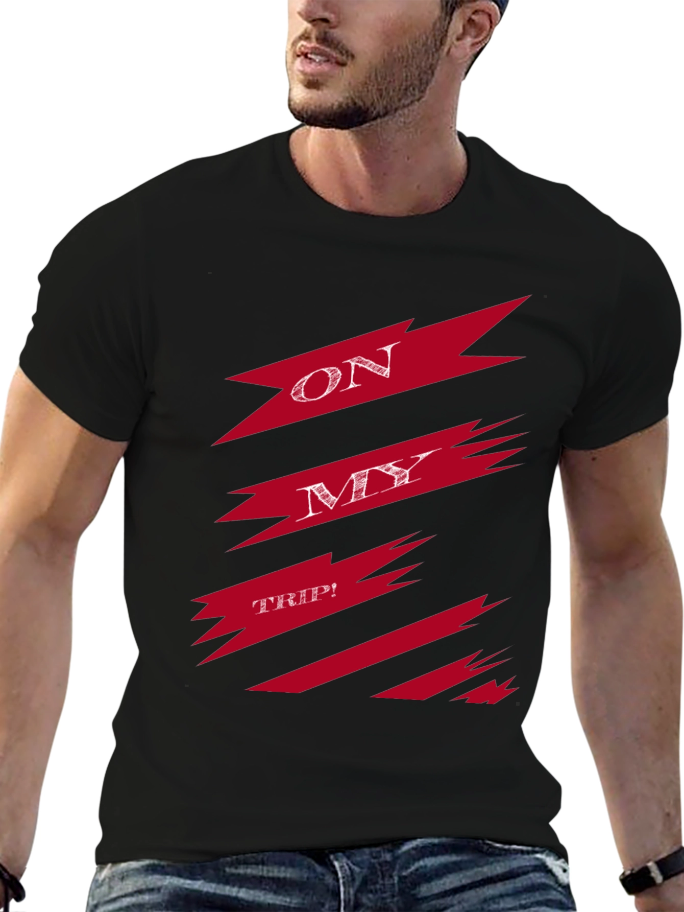 On My Trip Graphic Tee - Stylish Mens T-Shirt