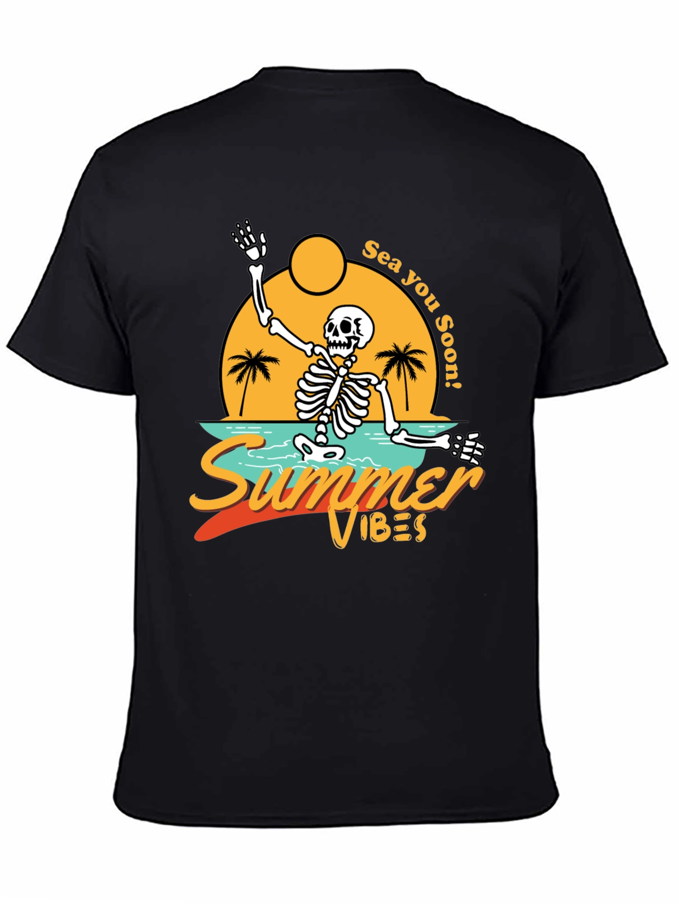 Summer Vibes Skeleton Tee