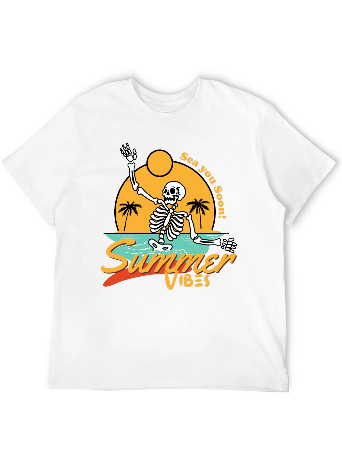 Summer Vibes Skeleton Tee