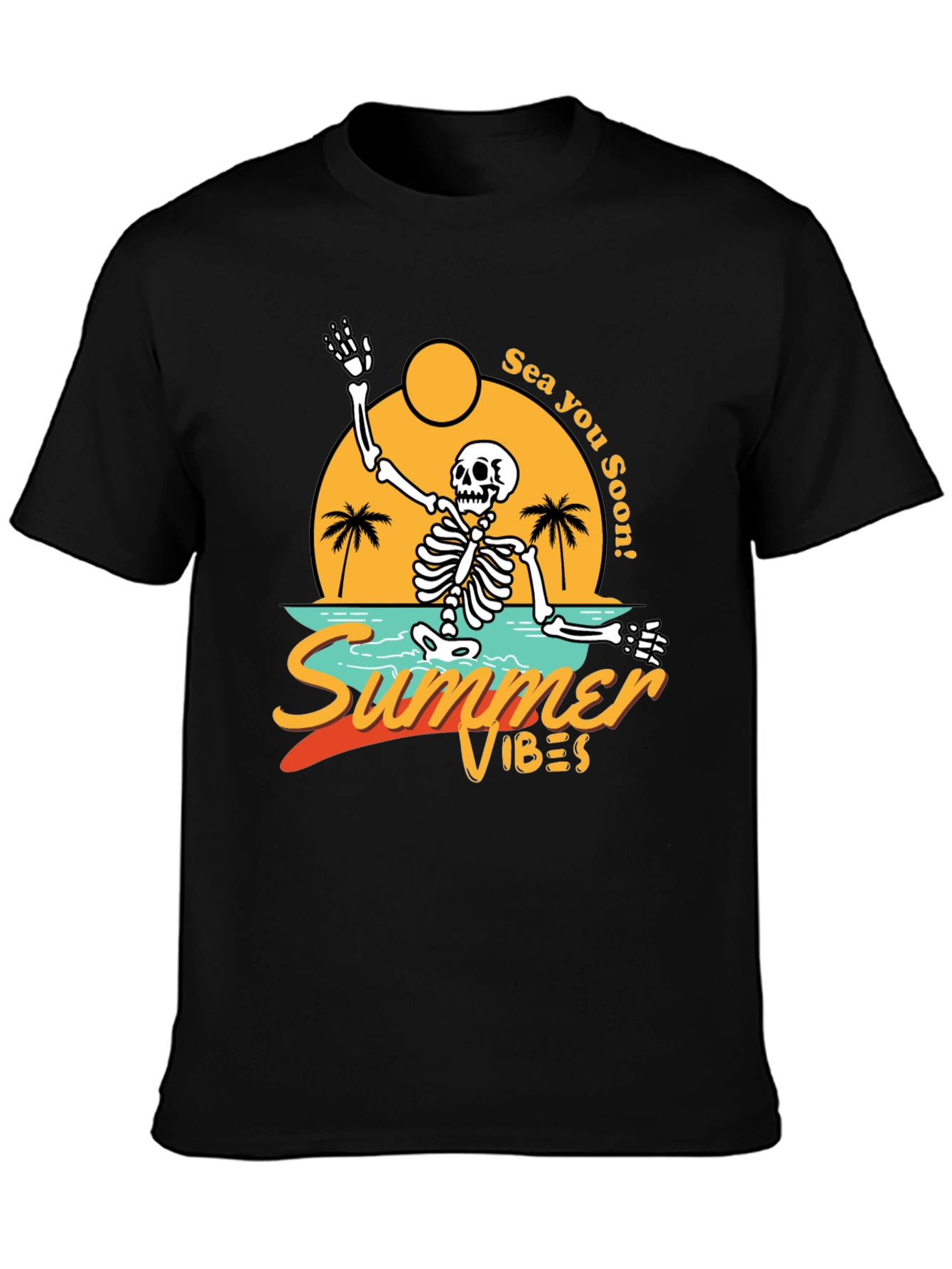 Summer Vibes Skeleton Tee