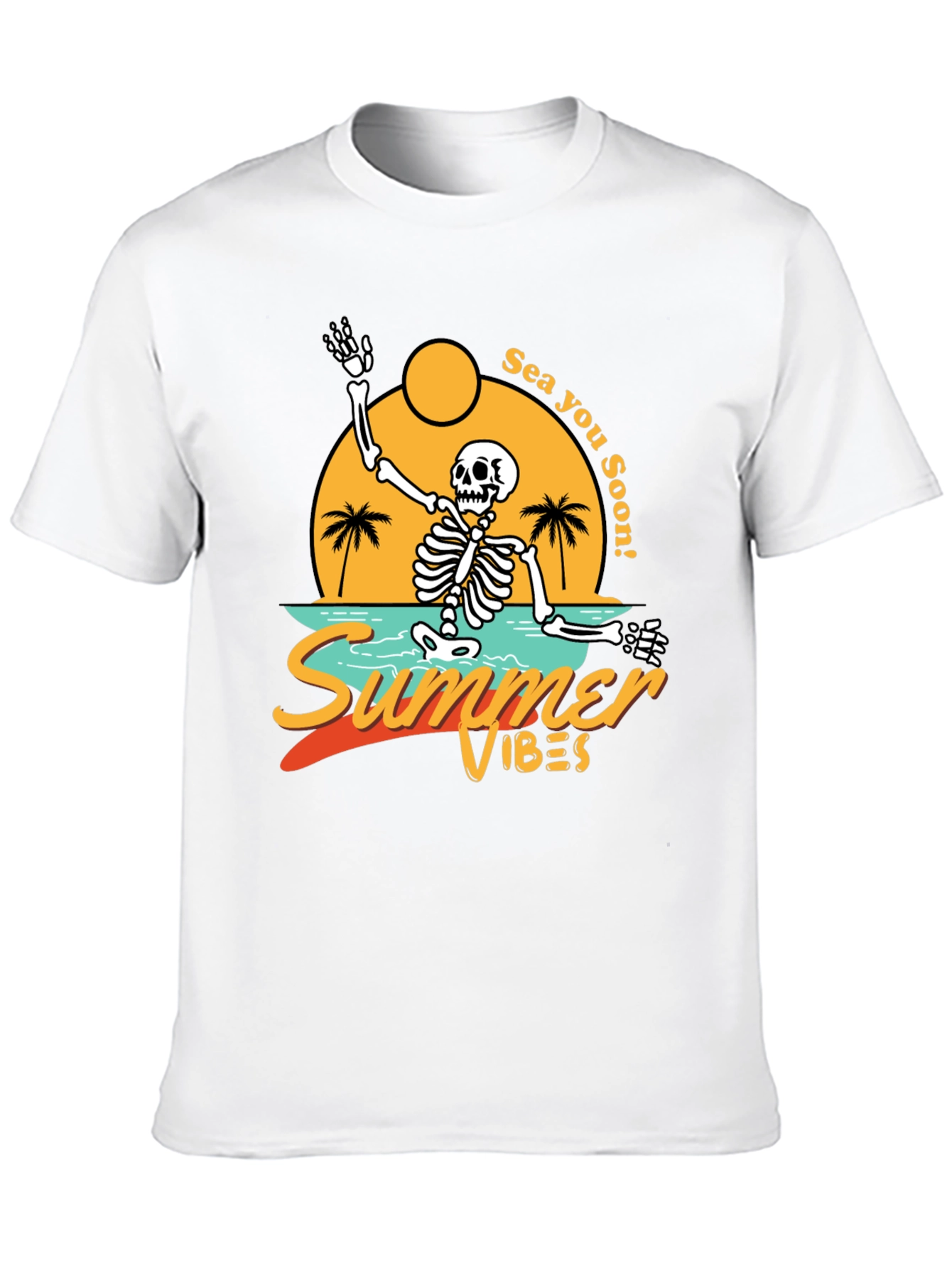 Summer Vibes Skeleton Tee