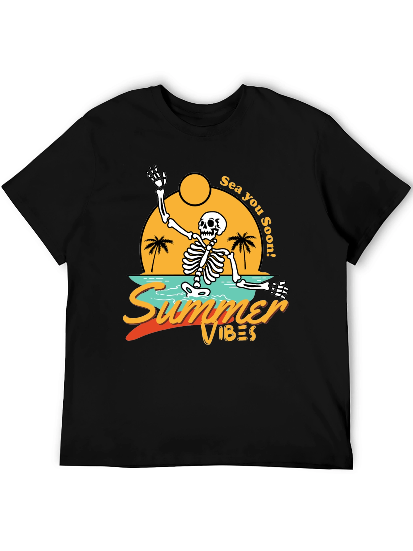 Summer Vibes Skeleton Tee