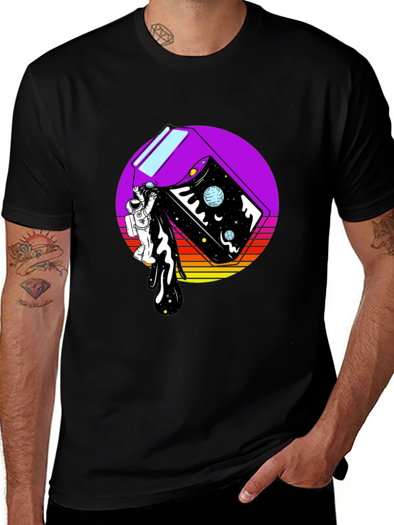 Astronaut Space Milk Graphic Tee