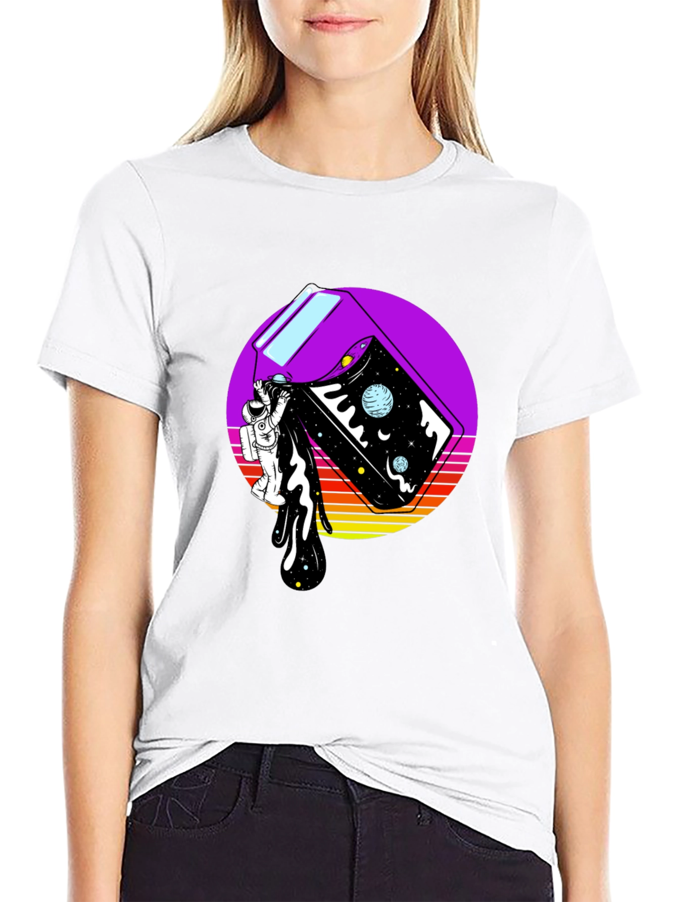 Astronaut Space Milk Graphic Tee