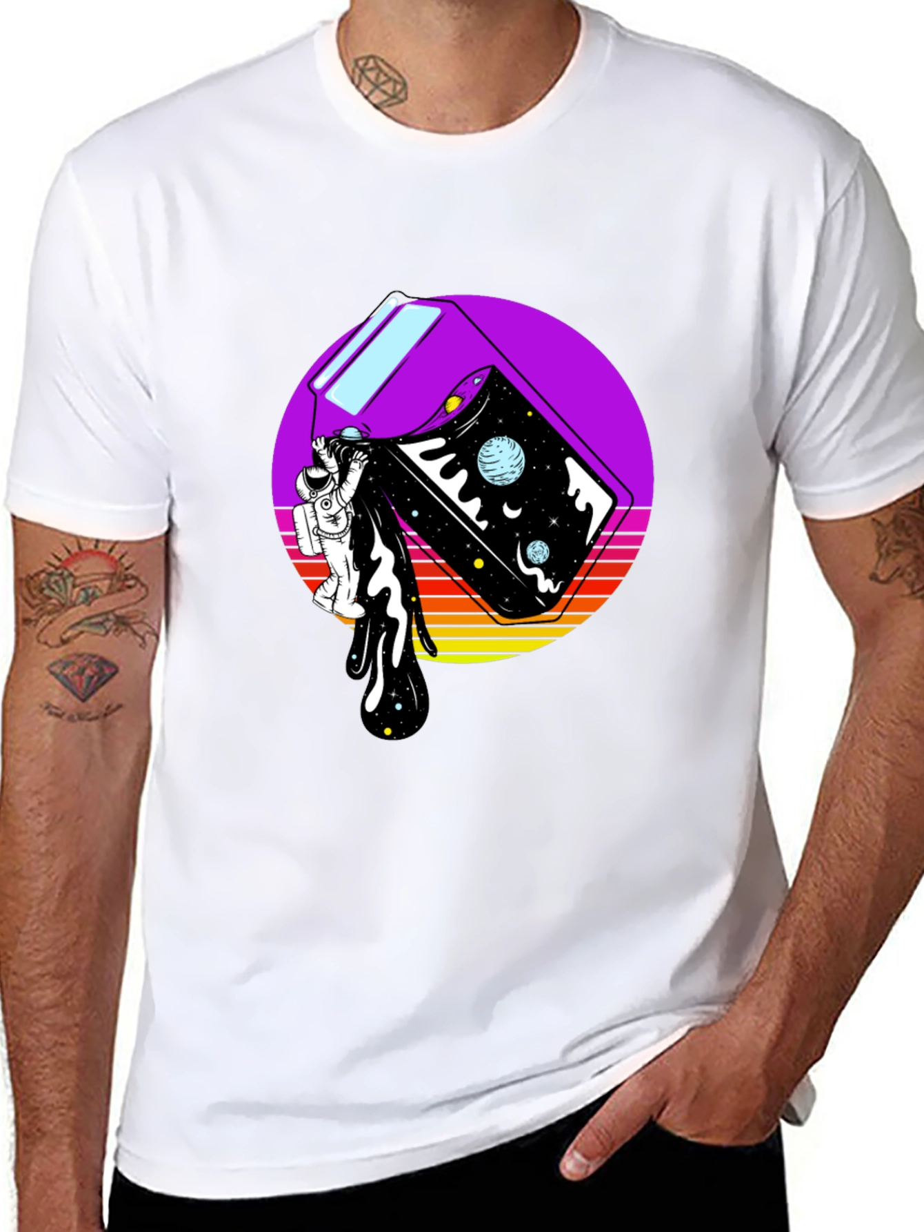 Astronaut Space Milk Graphic Tee