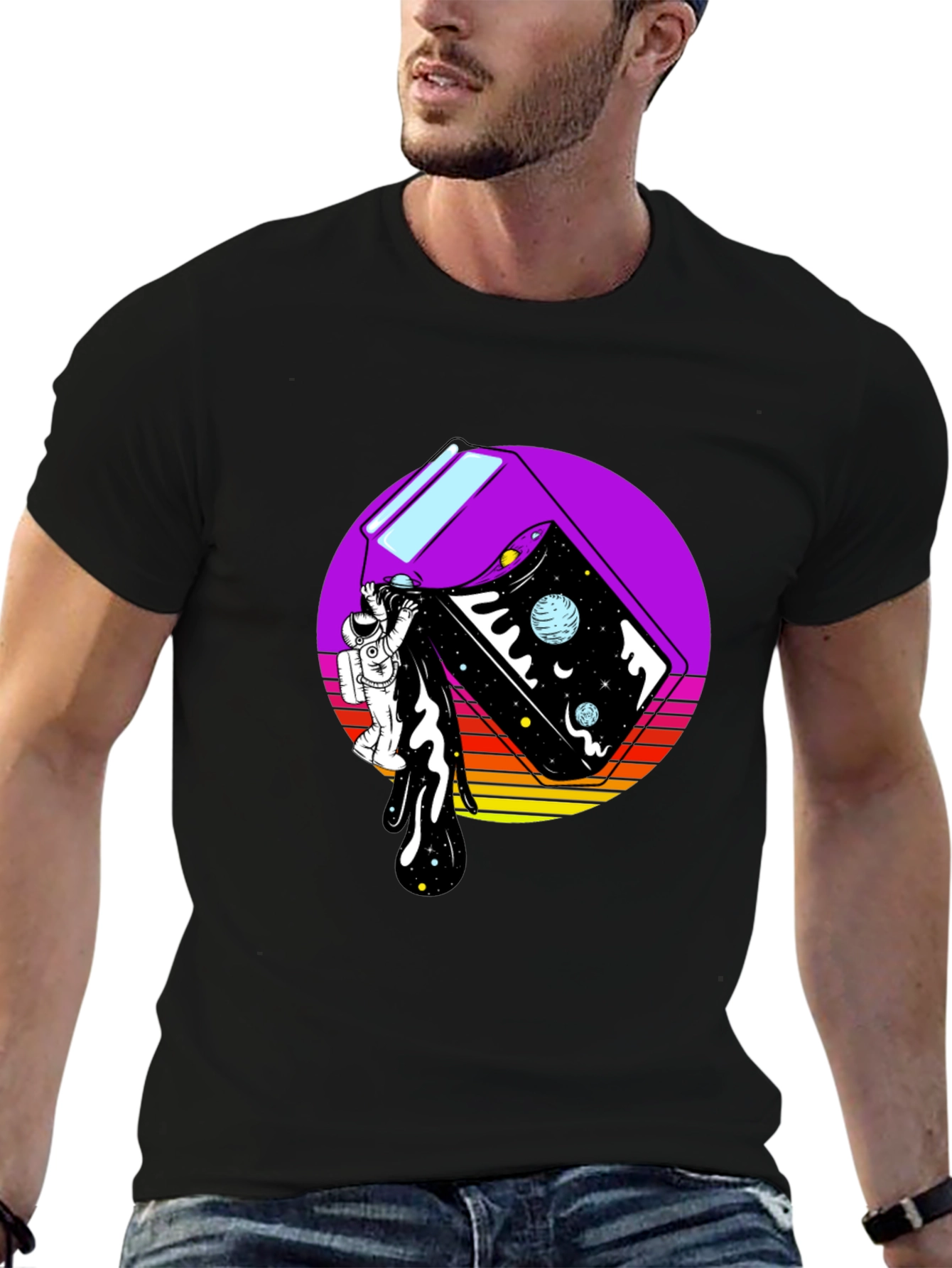 Astronaut Space Milk Graphic Tee