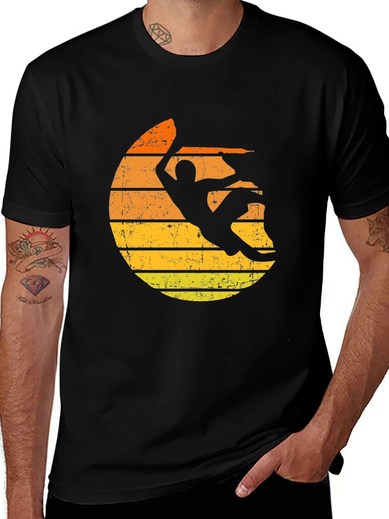 Retro Climbing Sunset Graphic Tee