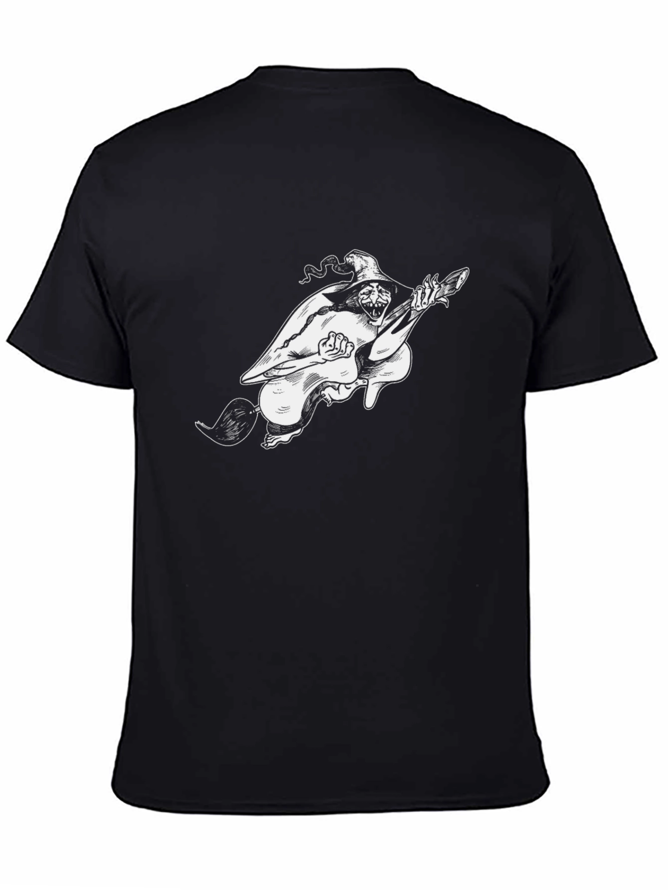 Witch Riding Broomstick Graphic T-Shirt