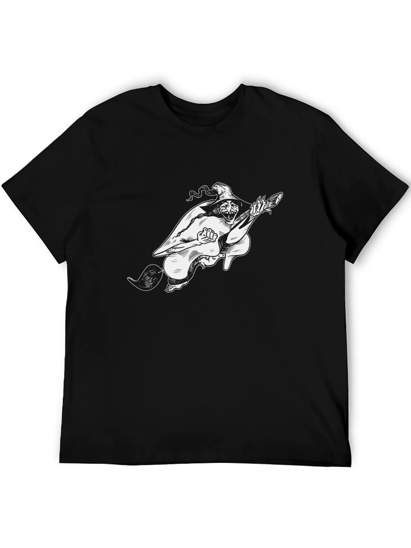 Witch Riding Broomstick Graphic T-Shirt