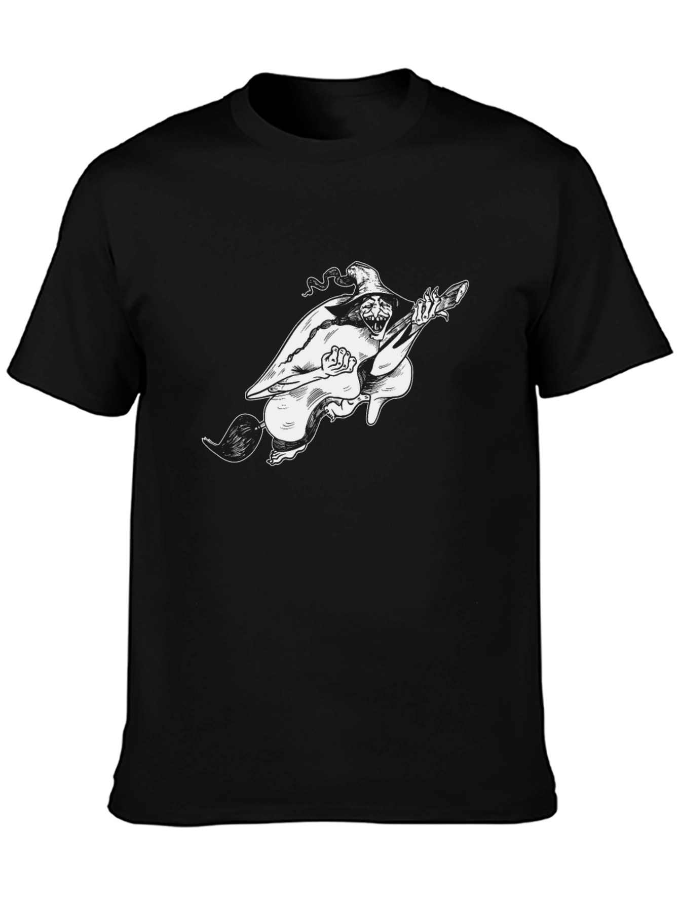 Witch Riding Broomstick Graphic T-Shirt