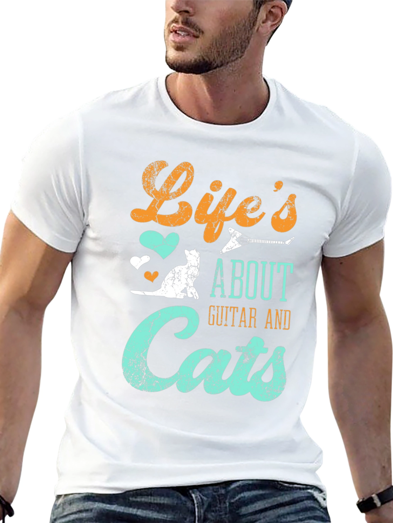 Lifes About Guitar & Cats T-Shirt