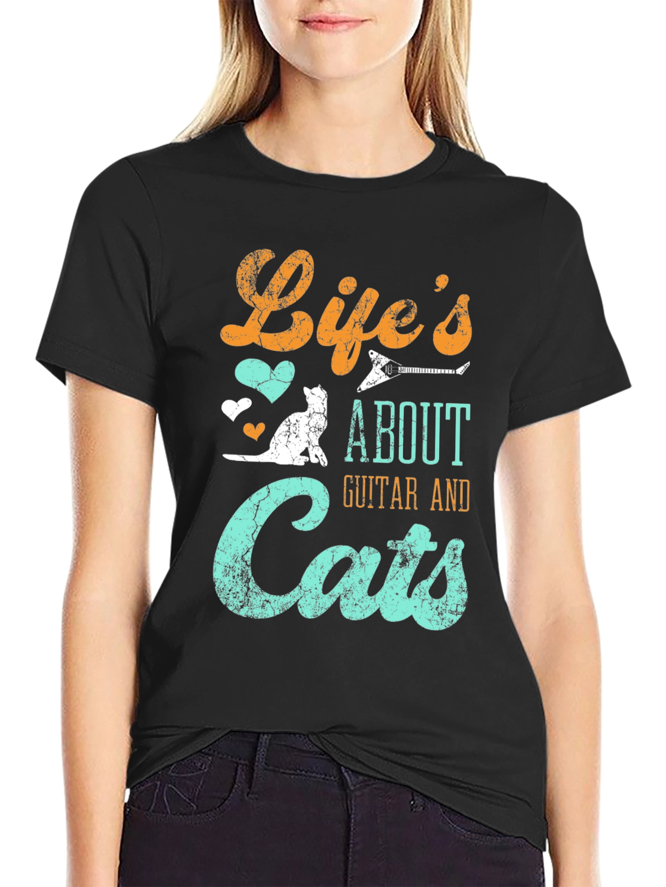 Lifes About Guitar & Cats T-Shirt