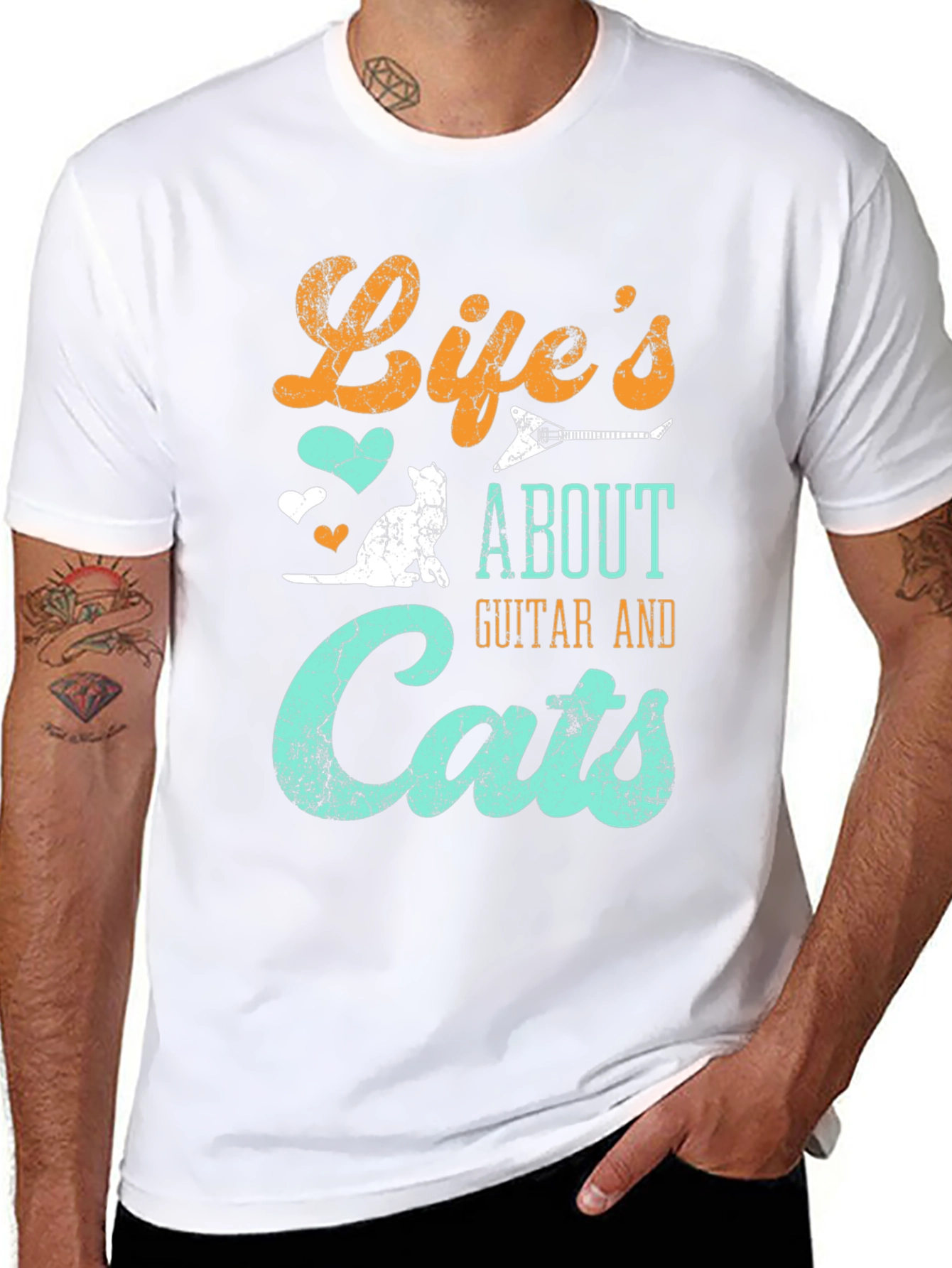 Lifes About Guitar & Cats T-Shirt