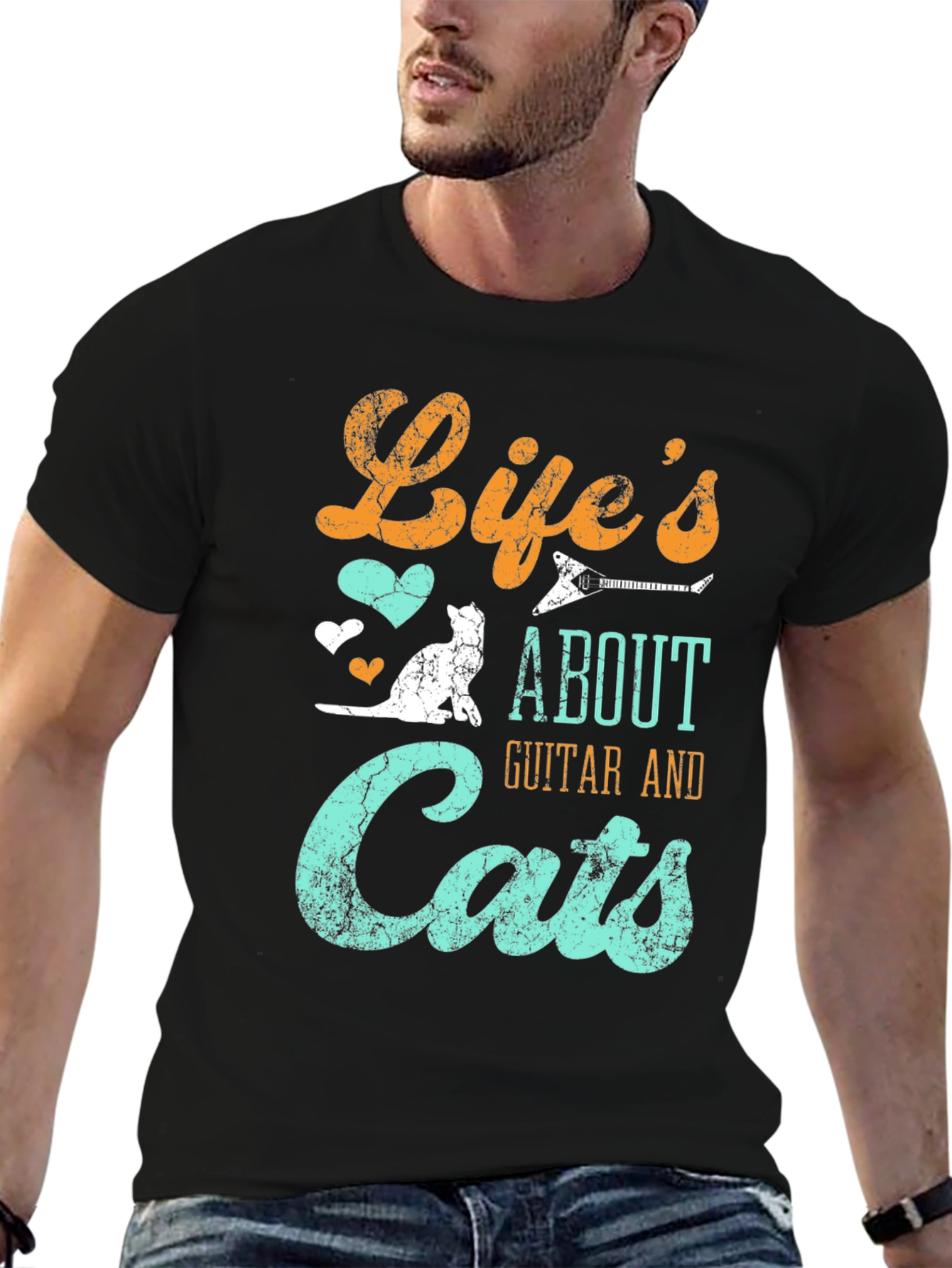 Lifes About Guitar & Cats T-Shirt