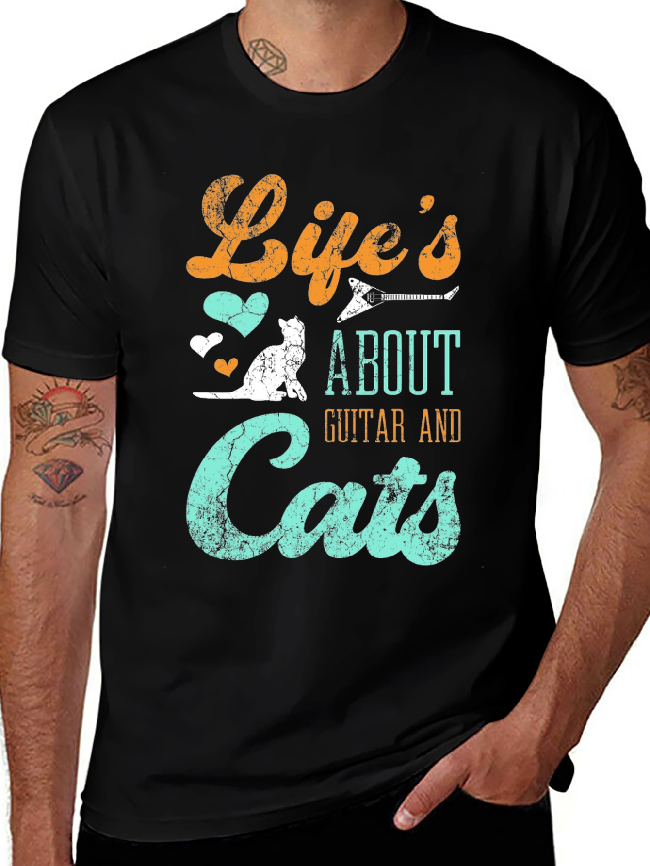 Lifes About Guitar & Cats T-Shirt