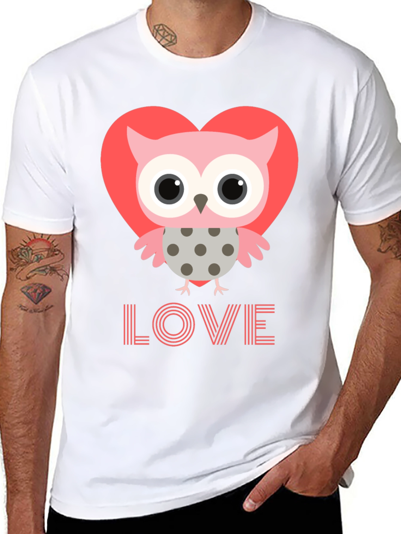 Owl Love Graphic Tee - Mens Black T-Shirt