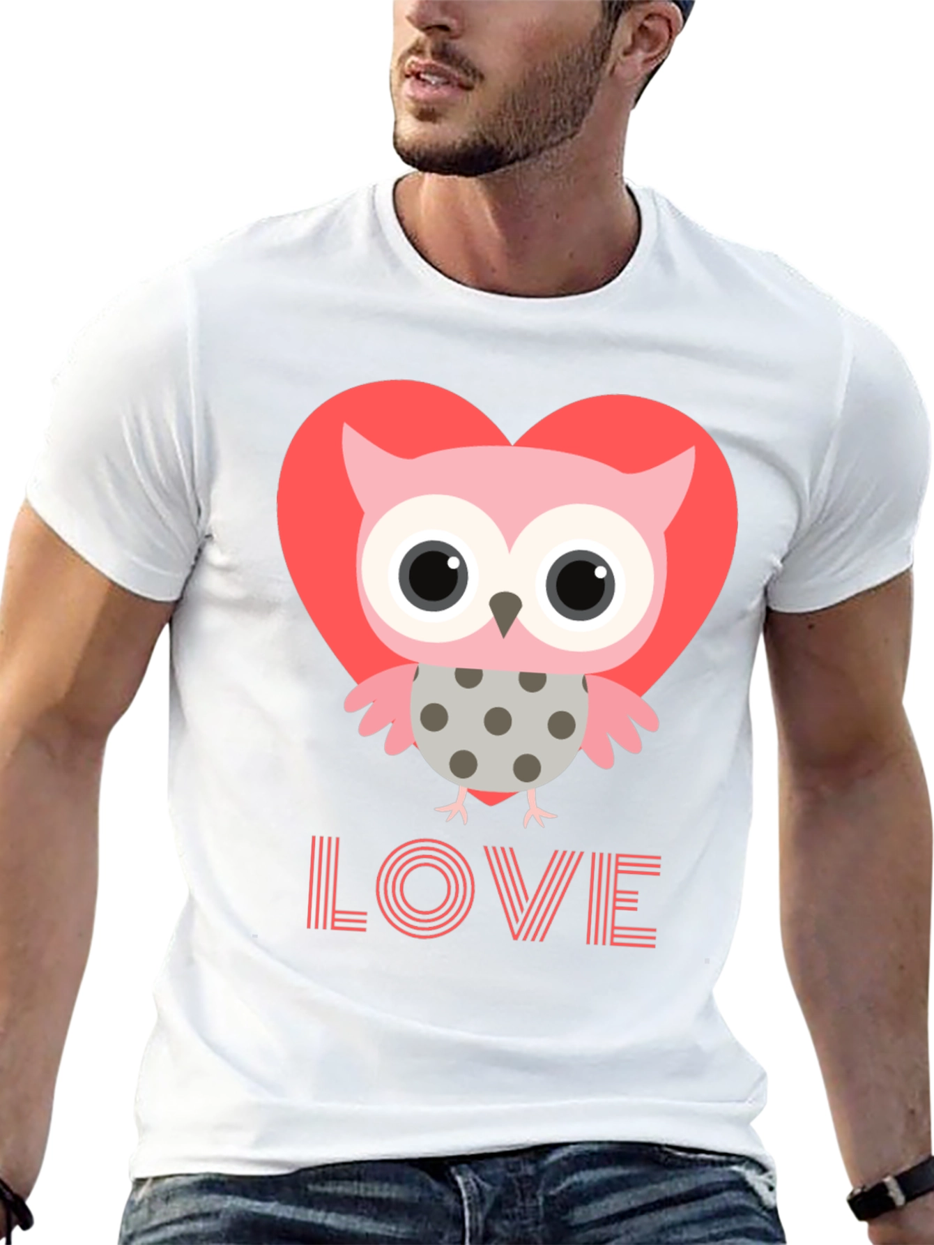 Owl Love Graphic Tee - Mens Black T-Shirt