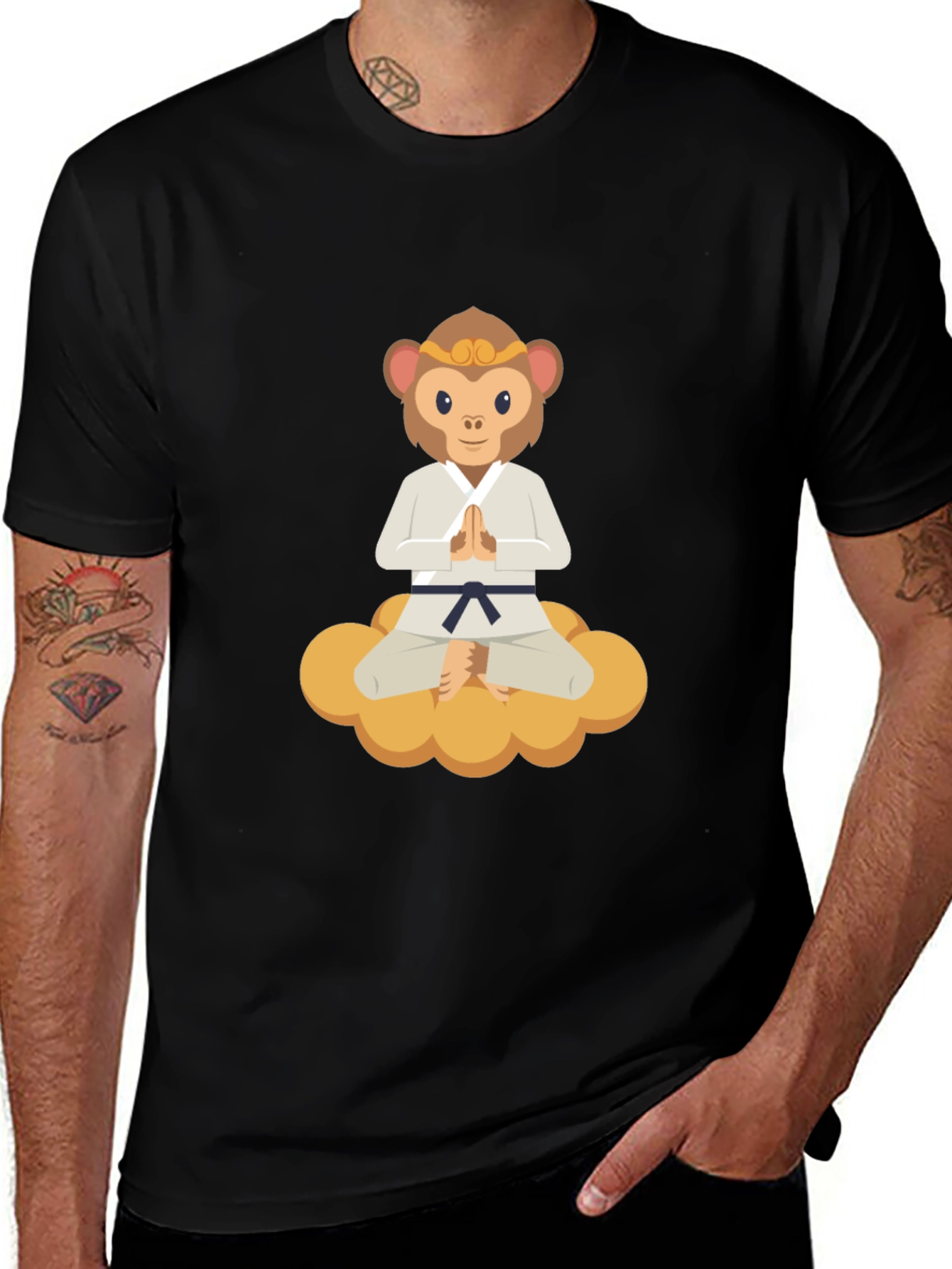 Monkey Karate Master T-Shirt - Black