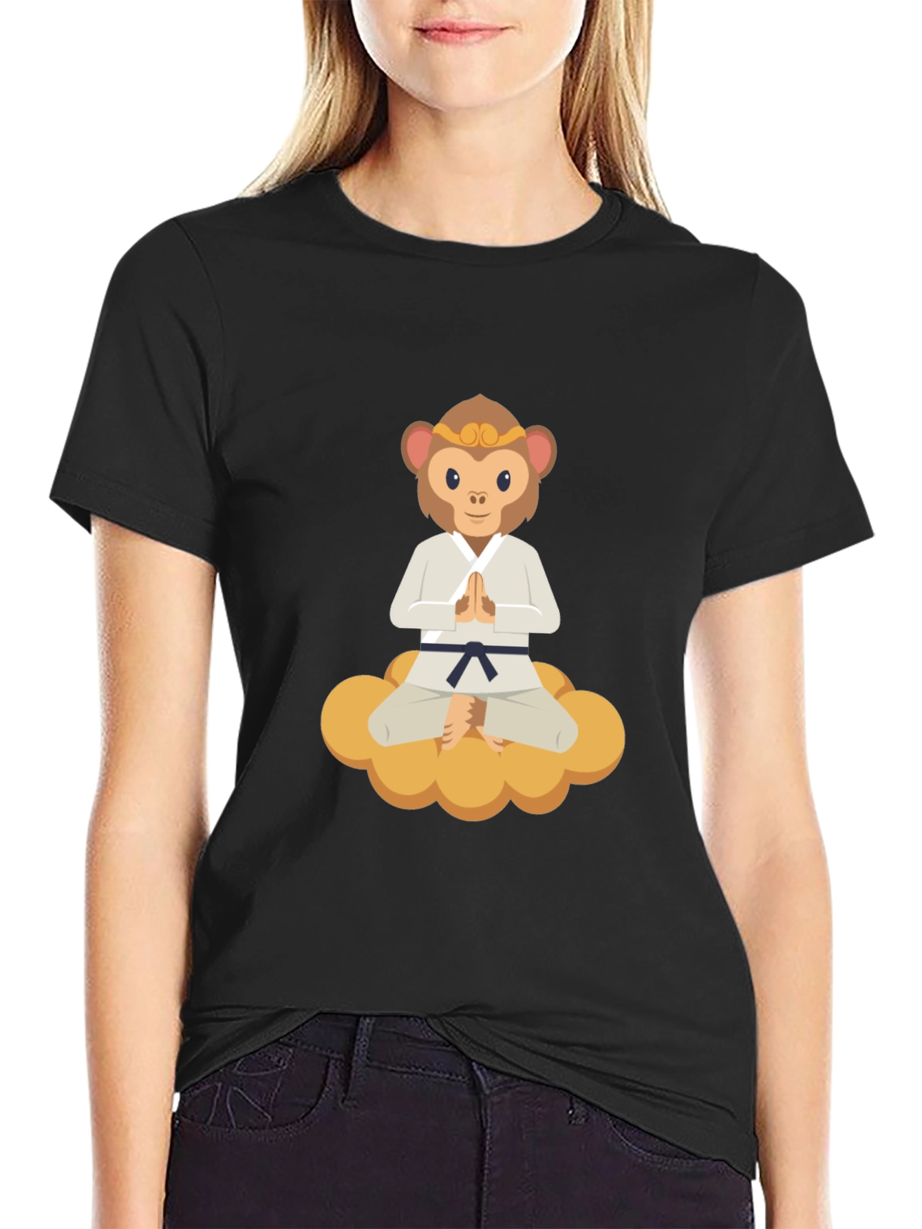 Monkey Karate Master T-Shirt - Black