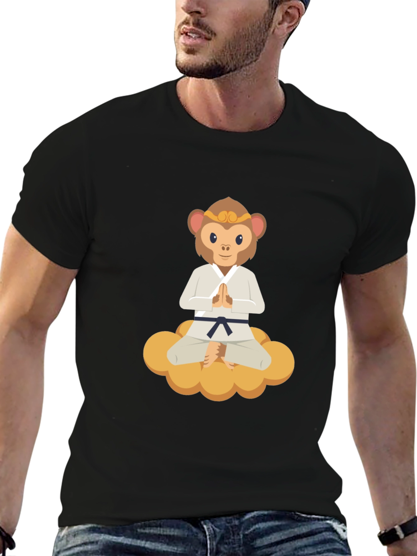 Monkey Karate Master T-Shirt - Black