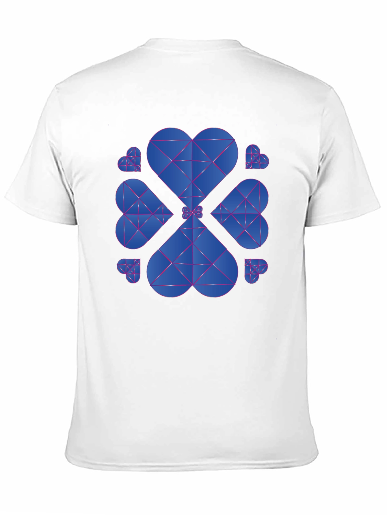 Geometric Heart Clover T-Shirt - Black