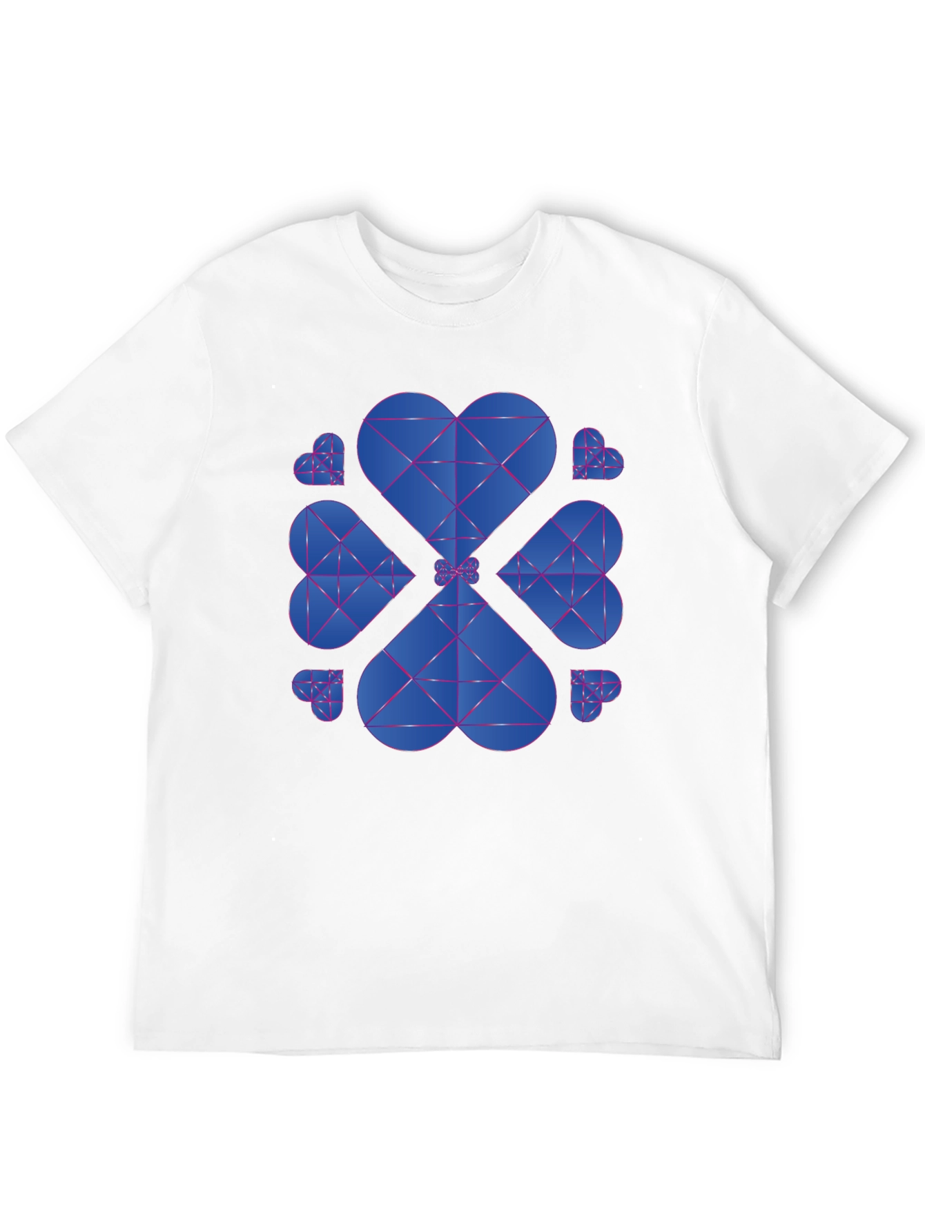 Geometric Heart Clover T-Shirt - Black