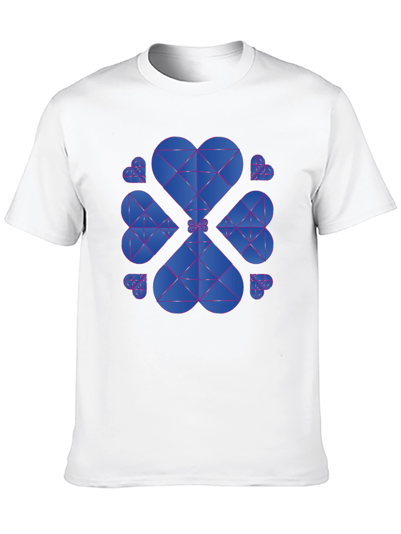 Geometric Heart Clover T-Shirt - Black