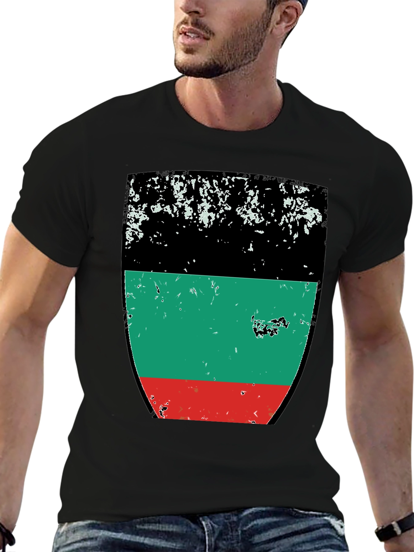 Retro Pan-African Flag T-Shirt - Black