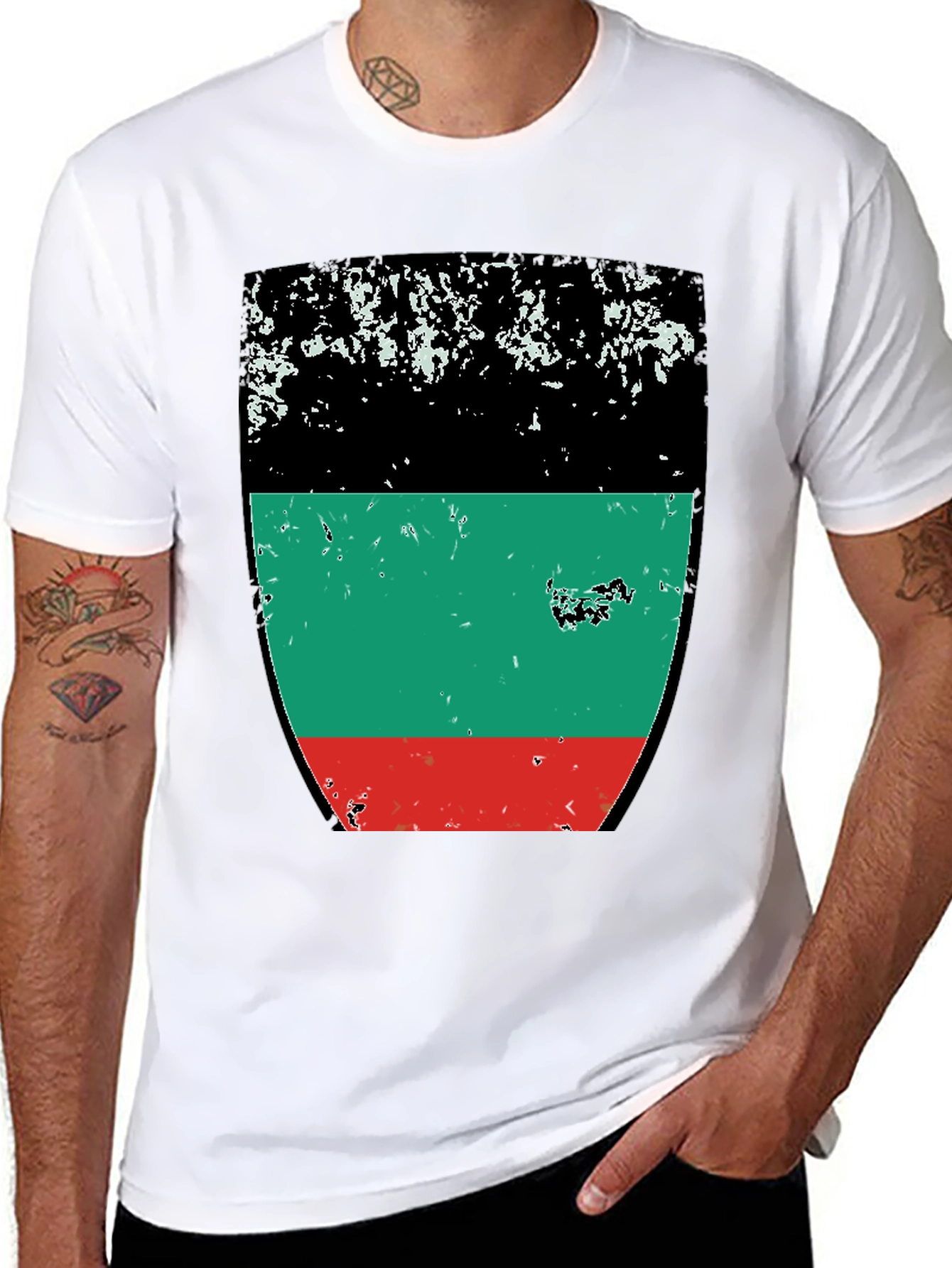 Retro Pan-African Flag T-Shirt - Black