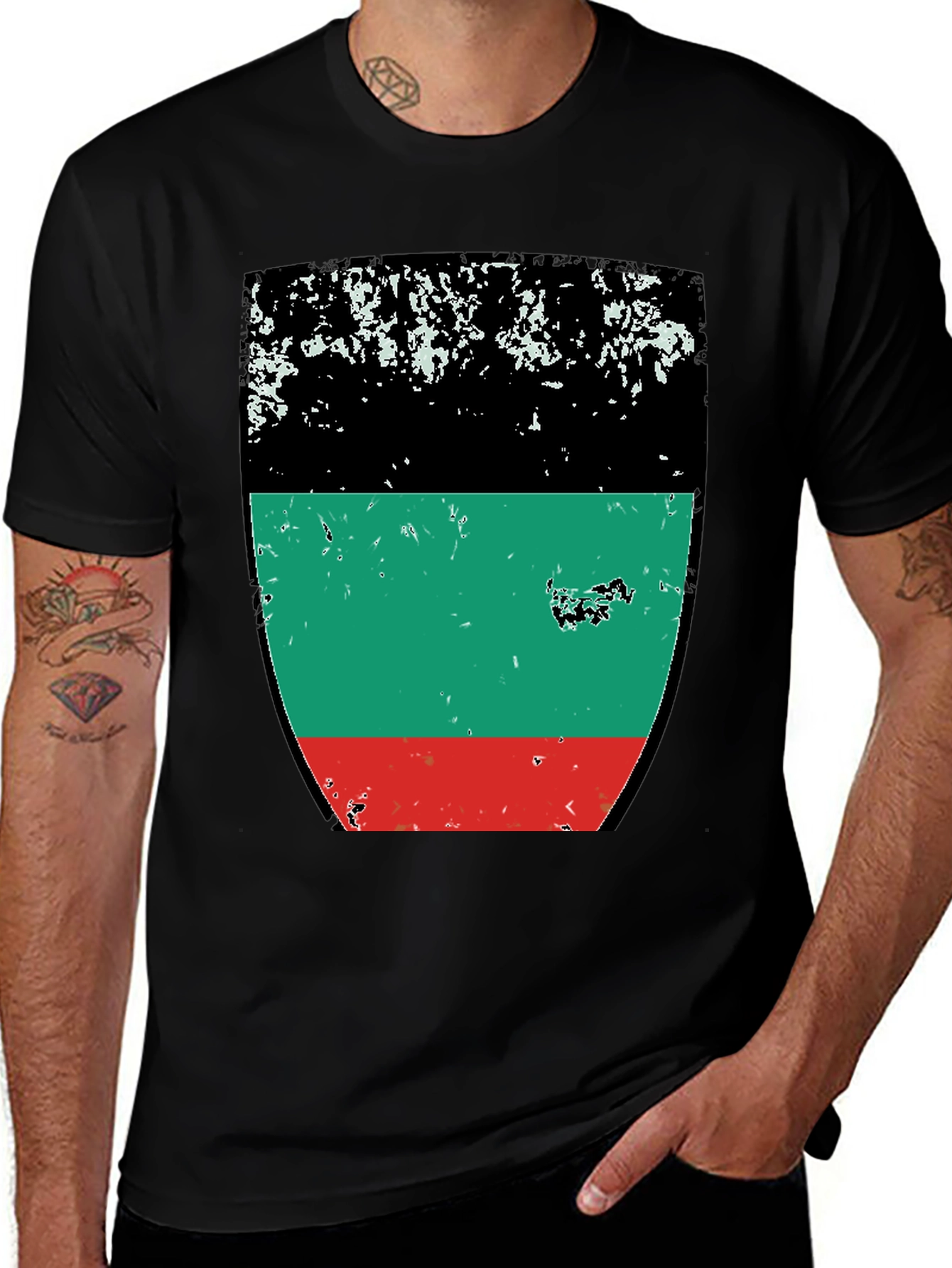 Retro Pan-African Flag T-Shirt - Black