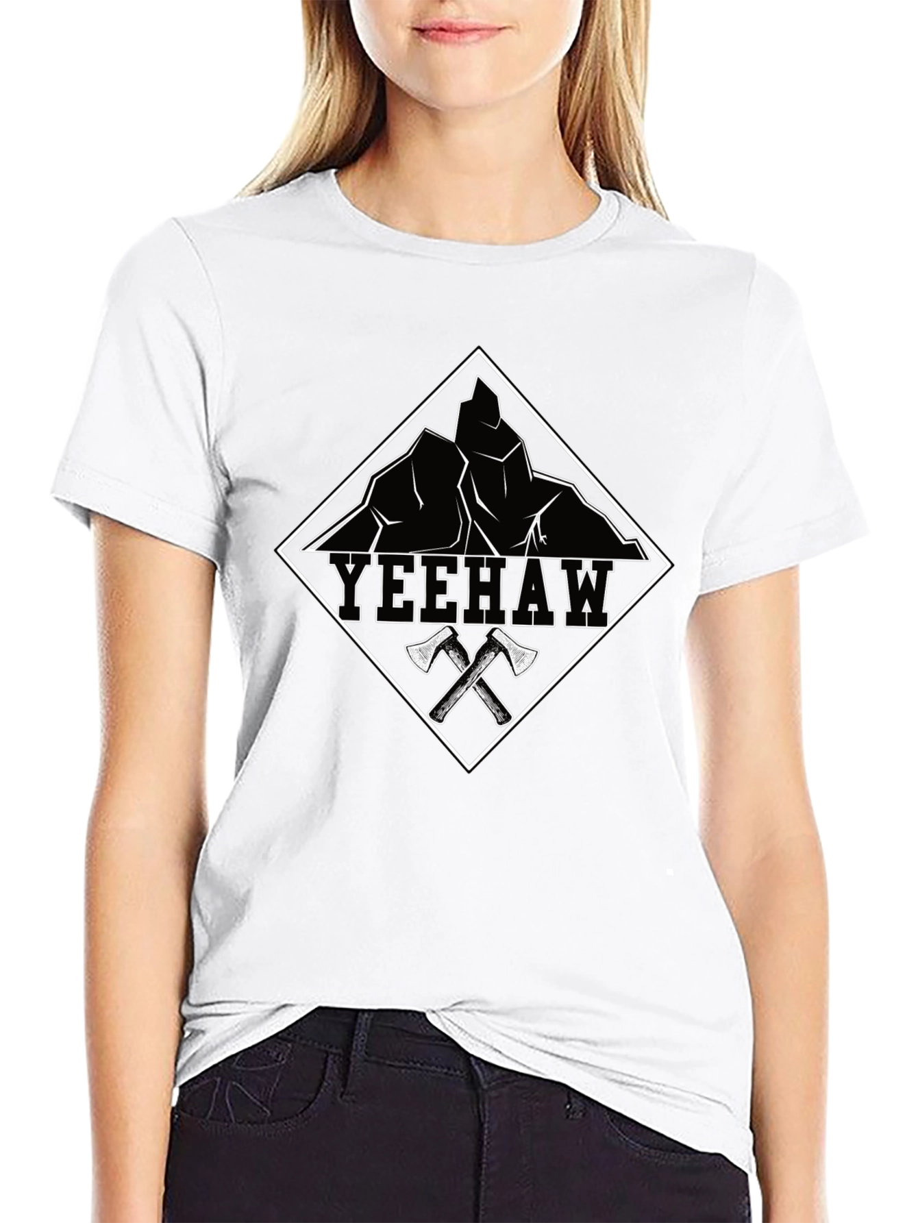 Yeehaw Graphic Tee - Mountain & Axe Design