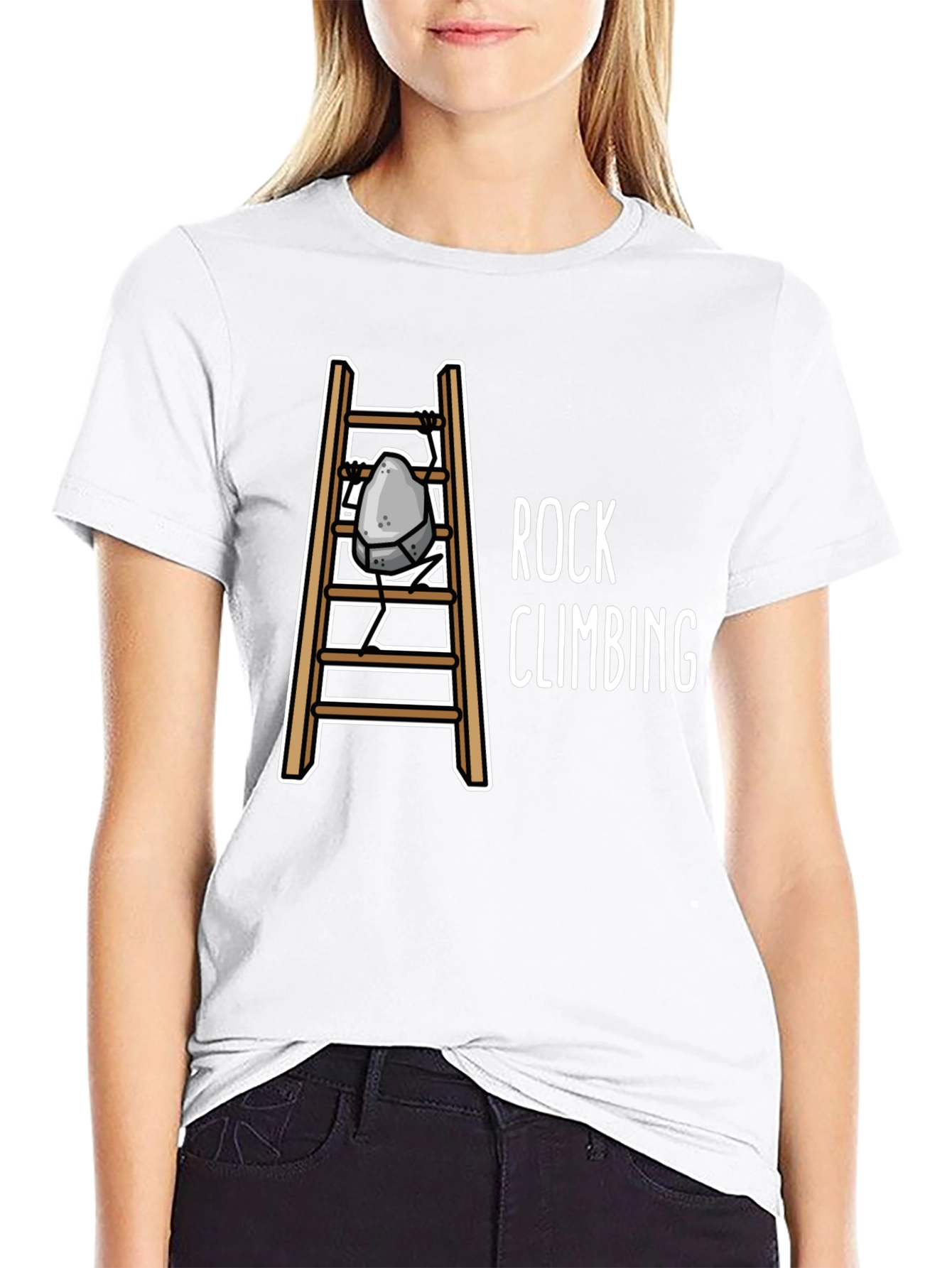 Rock Climbing Humor T-Shirt - Ladder Design