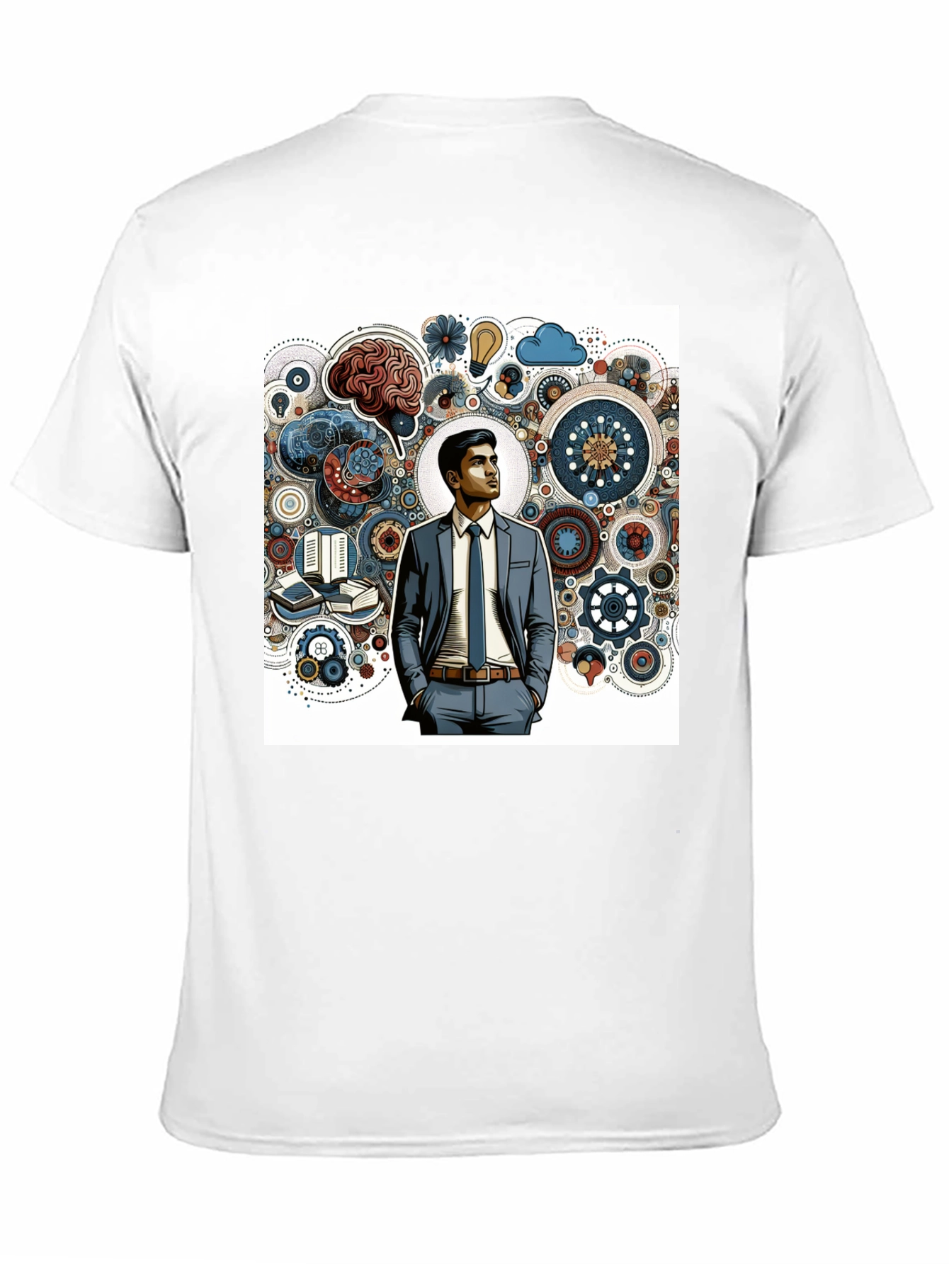 Creative Thinking Graphic Tee - Brain Gears Design