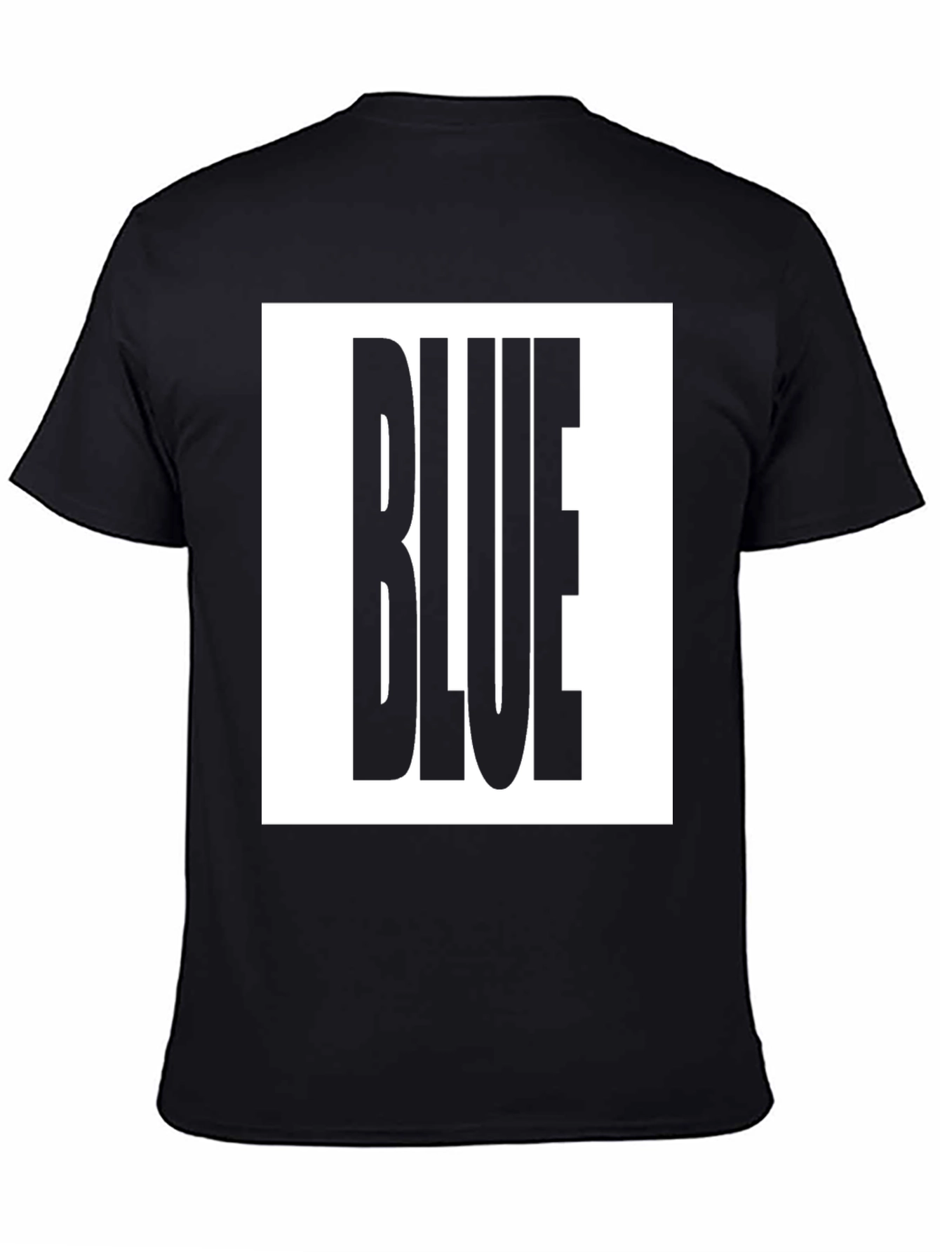 Bold BLUE Graphic Tee - Black Cotton T-Shirt