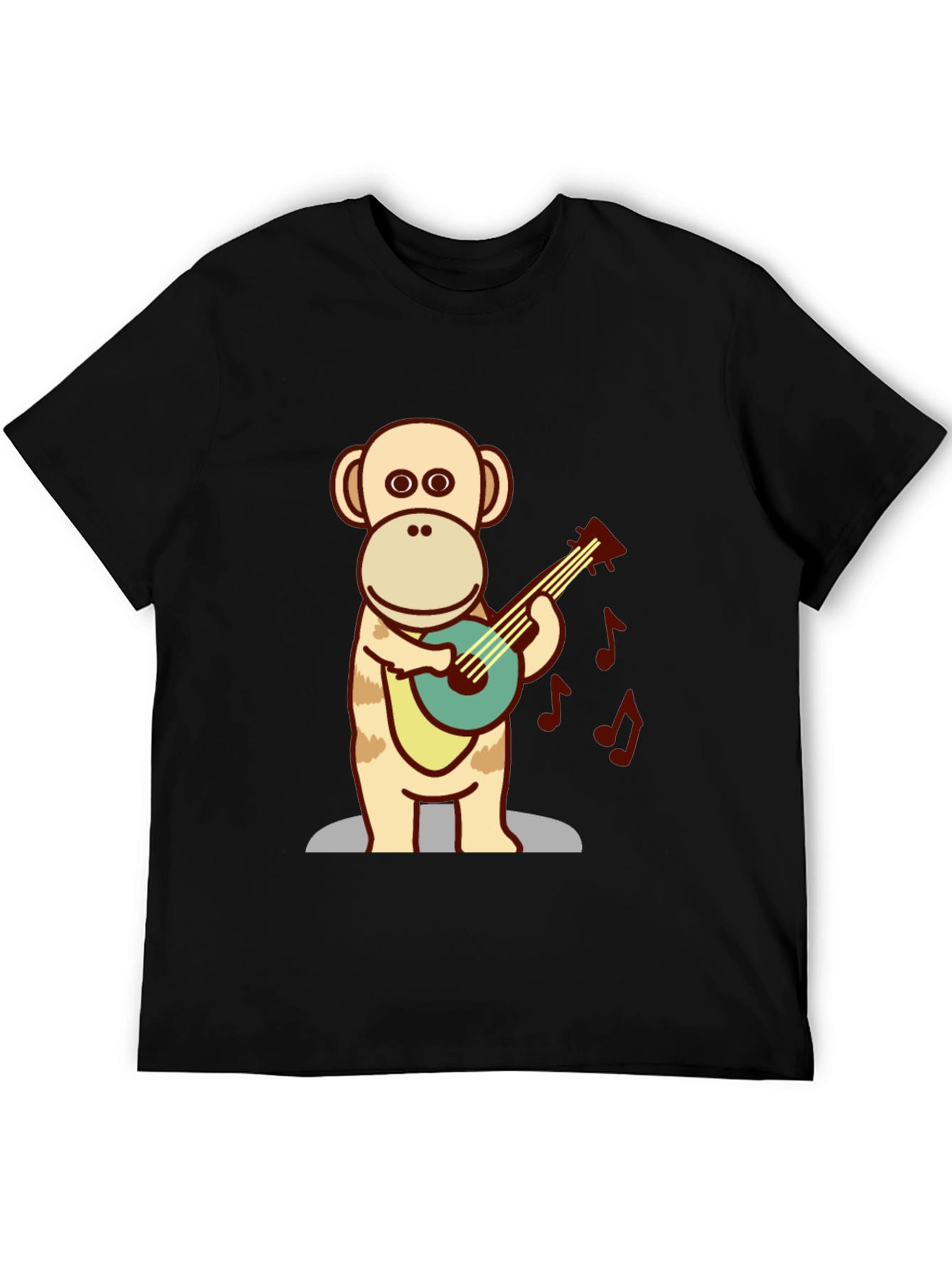 Monkey Guitarist T-Shirt - Fun Cartoon Design