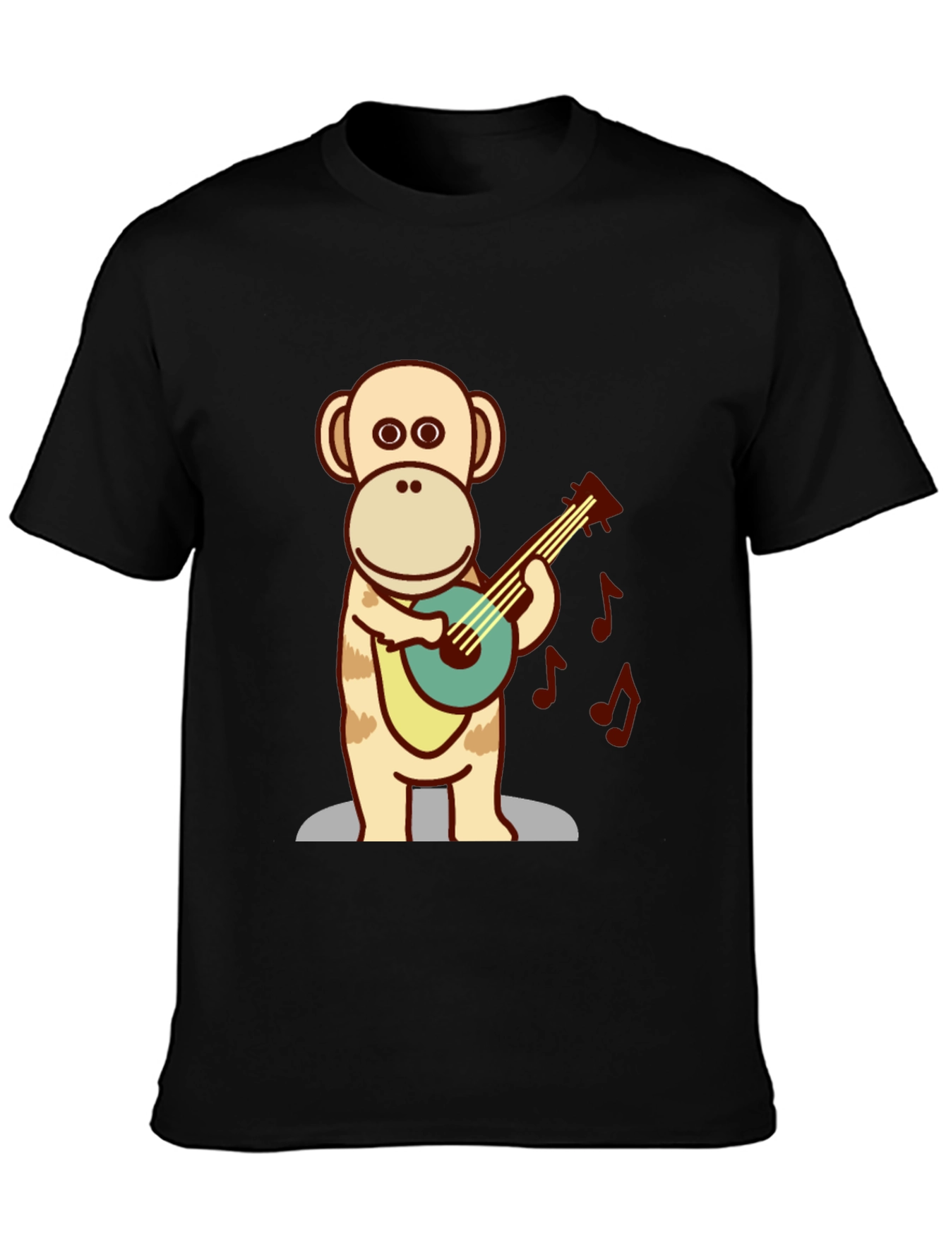 Monkey Guitarist T-Shirt - Fun Cartoon Design