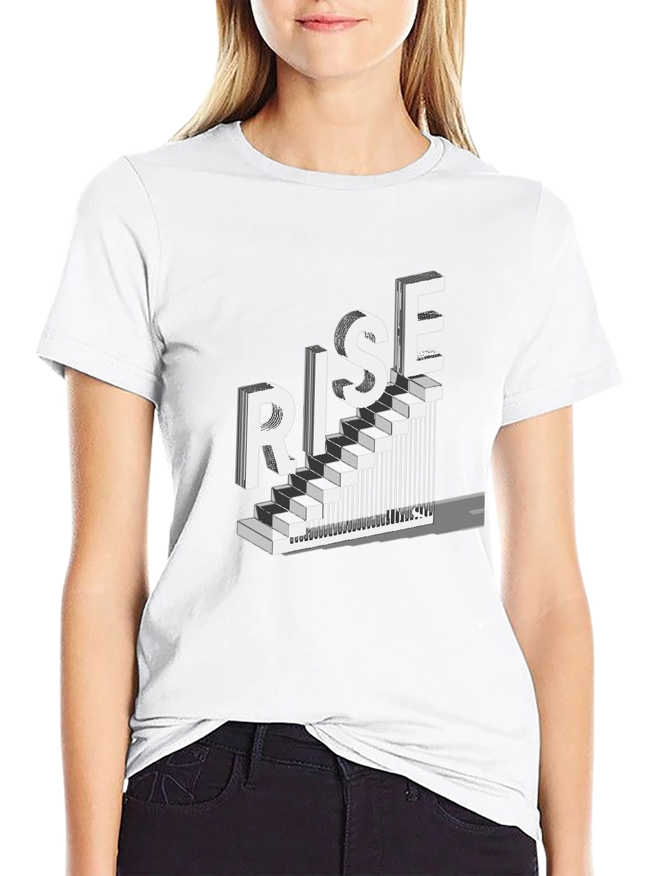 Rise Graphic Tee - Motivational Staircase Design
