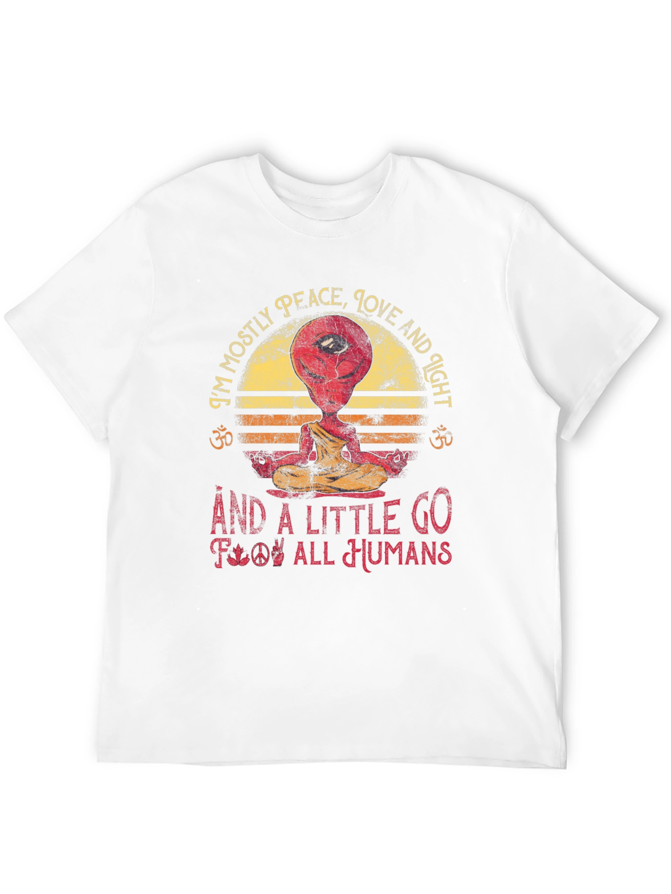 Peace Love Alien T-Shirt - Mostly Peace Graphic Tee