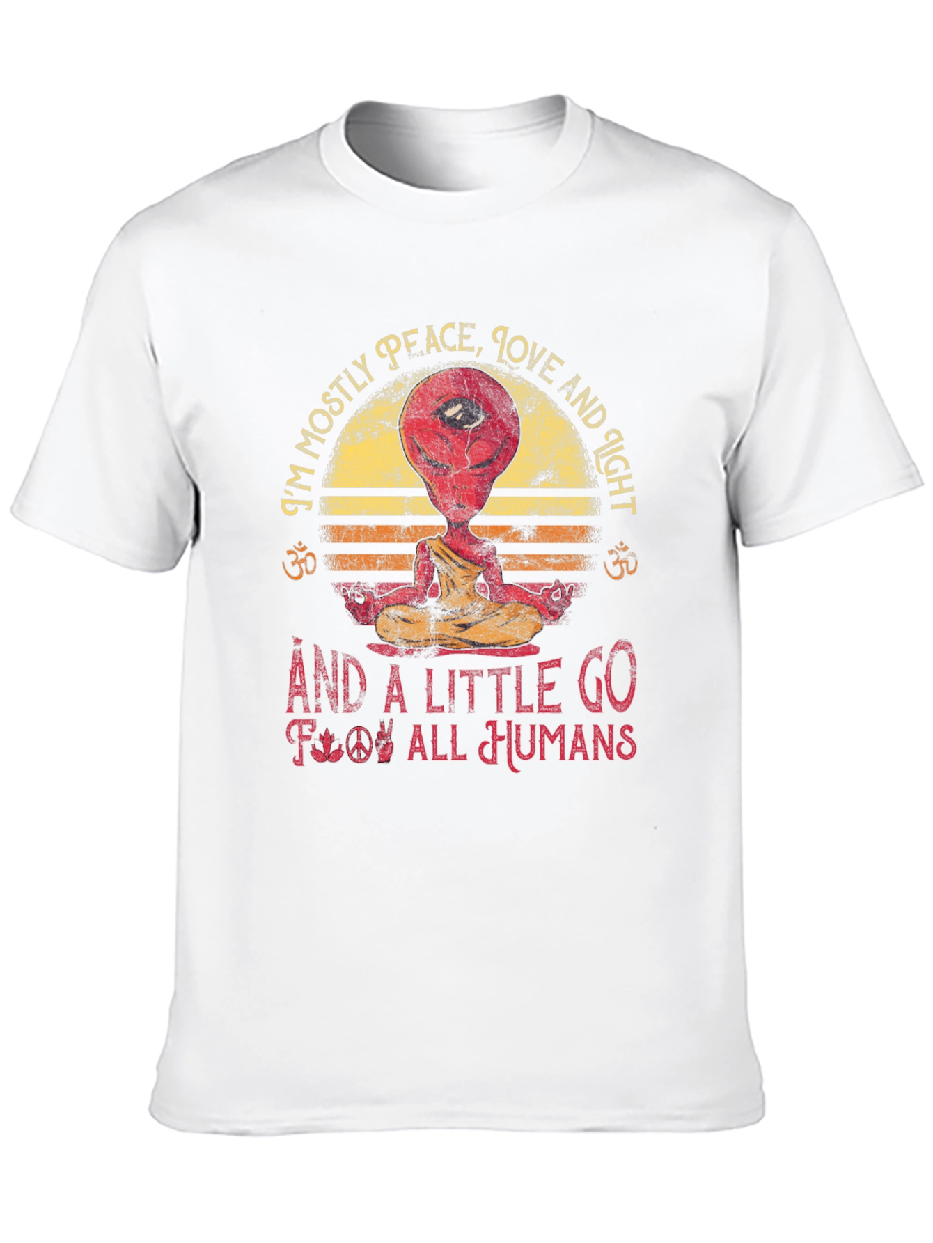 Peace Love Alien T-Shirt - Mostly Peace Graphic Tee