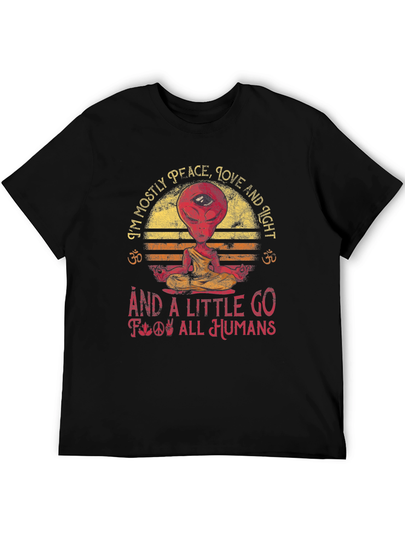 Peace Love Alien T-Shirt - Mostly Peace Graphic Tee
