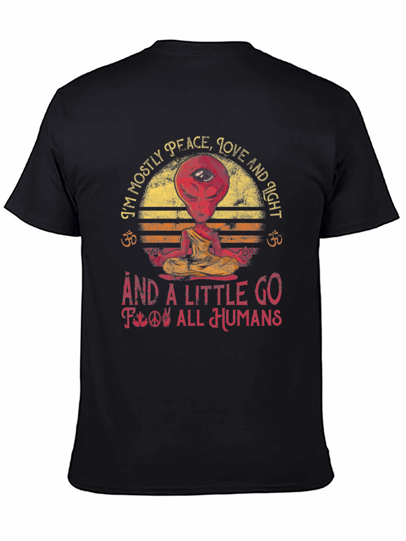 Peace Love Alien T-Shirt - Mostly Peace Graphic Tee