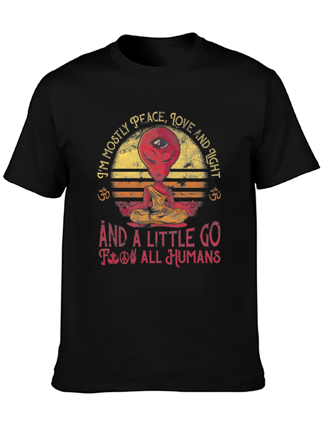 Peace Love Alien T-Shirt - Mostly Peace Graphic Tee